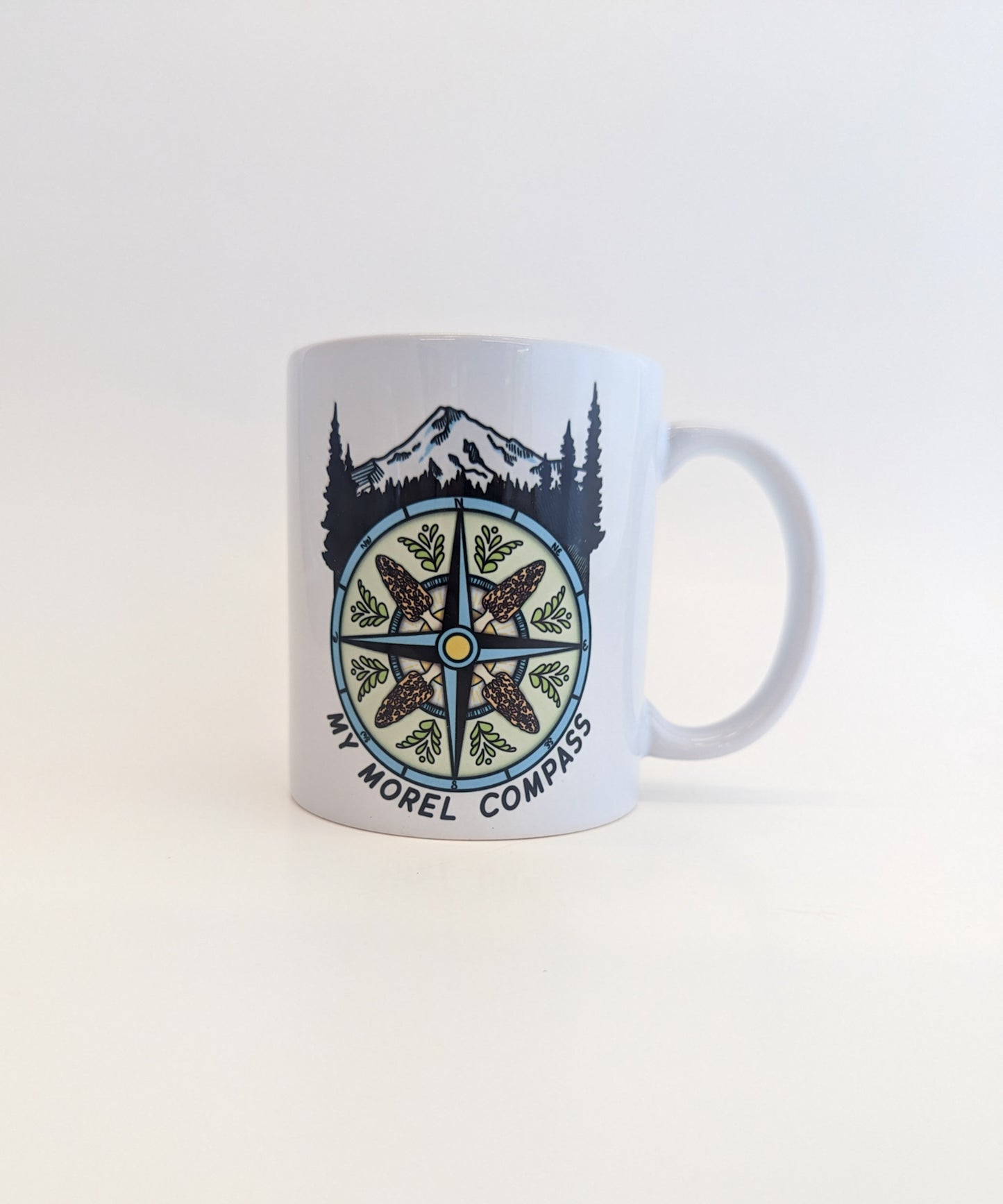 My Morel Compass | Funny Morel Mushroom Mug | Mushroom Artwork on Ceramic Cup | 11oz/15oz Sizes