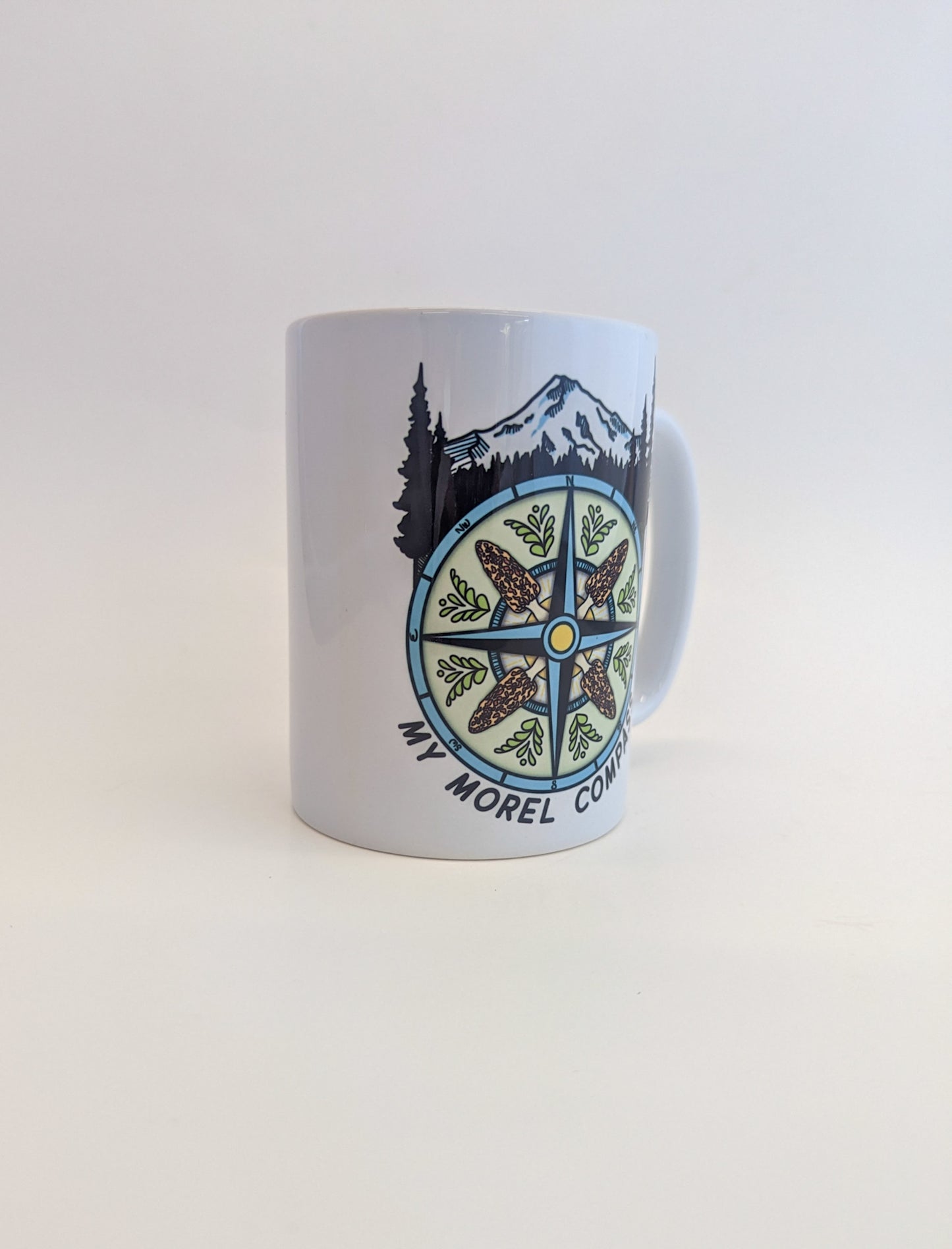 My Morel Compass | Funny Morel Mushroom Mug | Mushroom Artwork on Ceramic Cup | 11oz/15oz Sizes