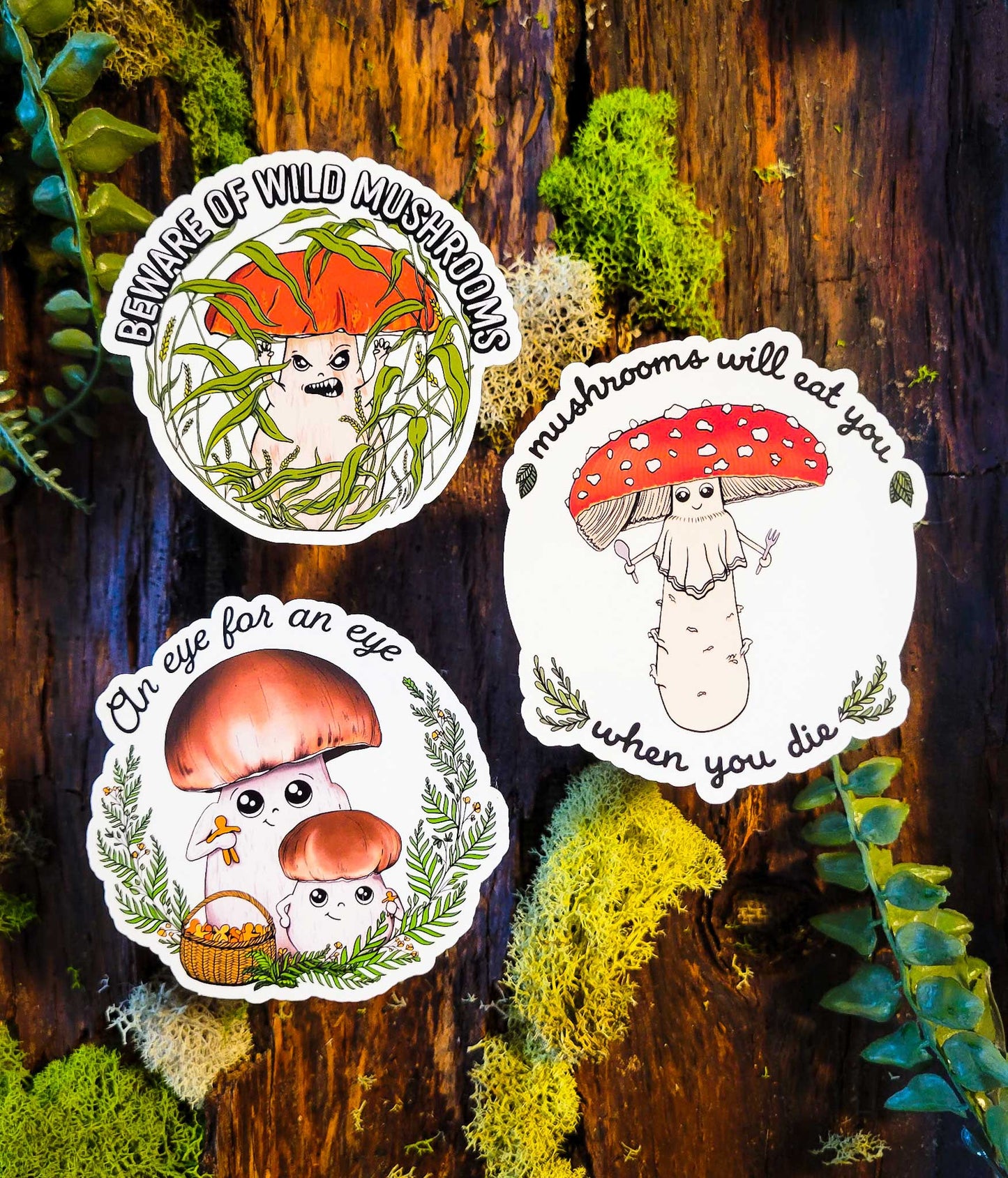 The FULLER Monty! | Collection of 20 Mushroom Stickers by Suzi McCrae