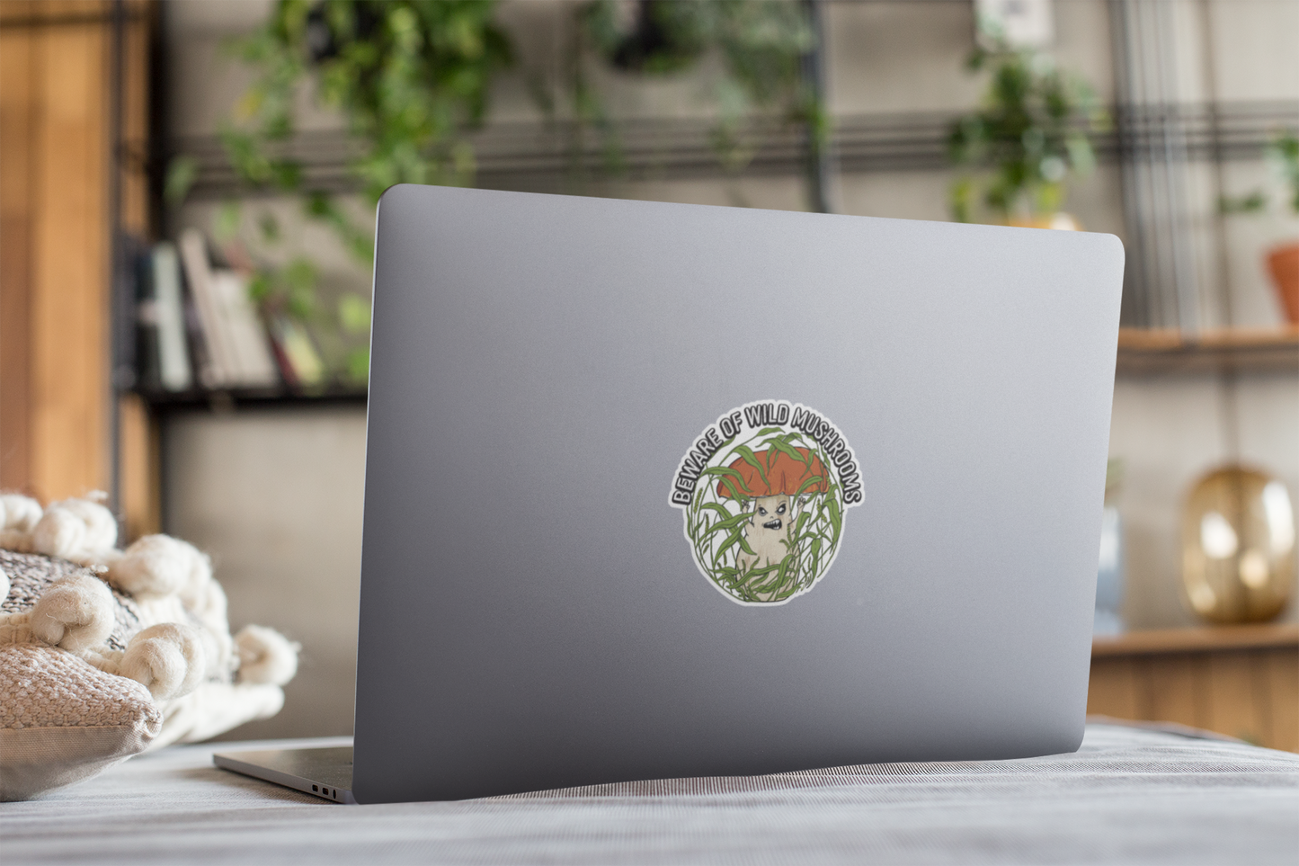 Beware Of Wild Mushrooms Sticker | Funny Porcini Mushroom Sticker