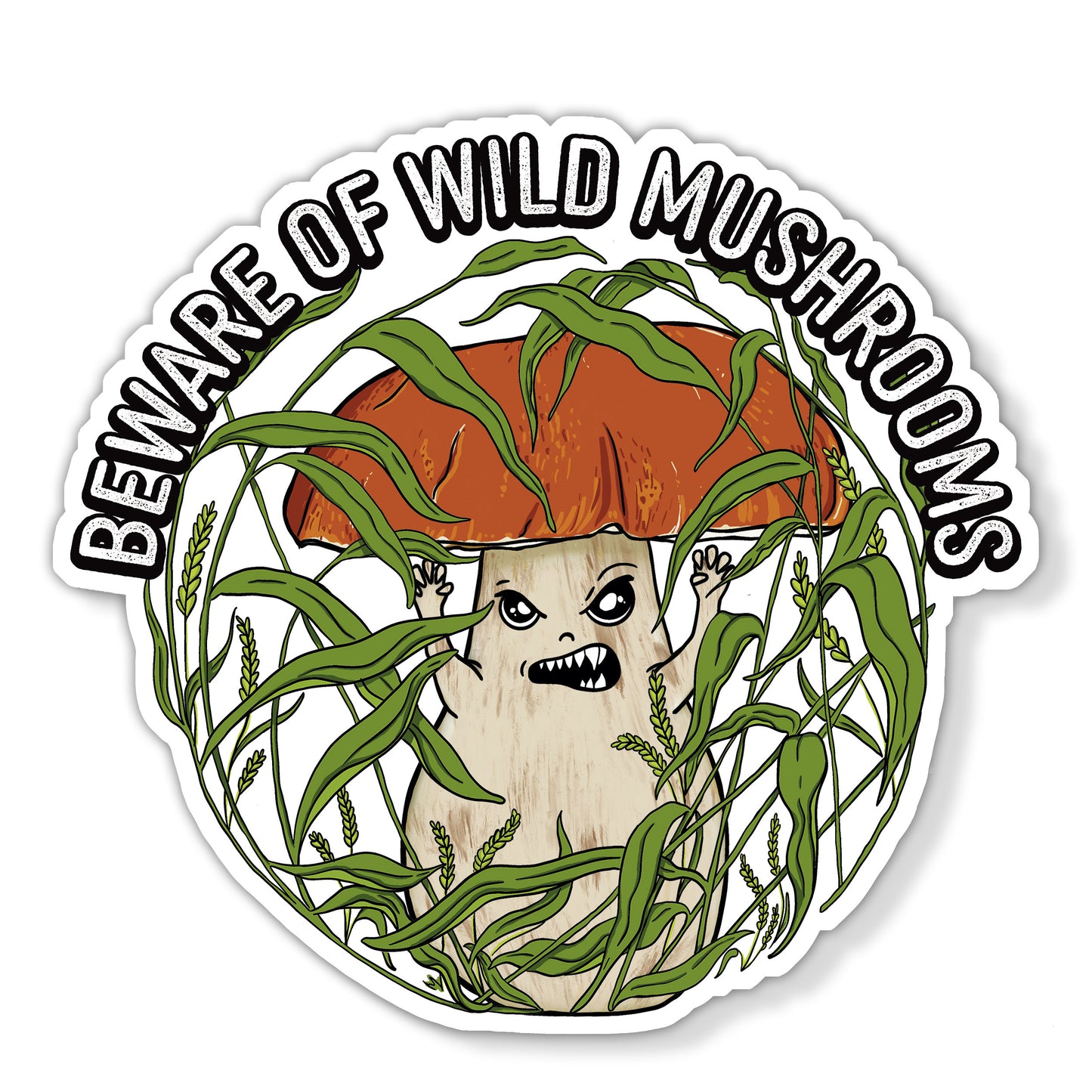 Beware of Wild Mushrooms Magnet | Funny Porcini Mushroom Magnet