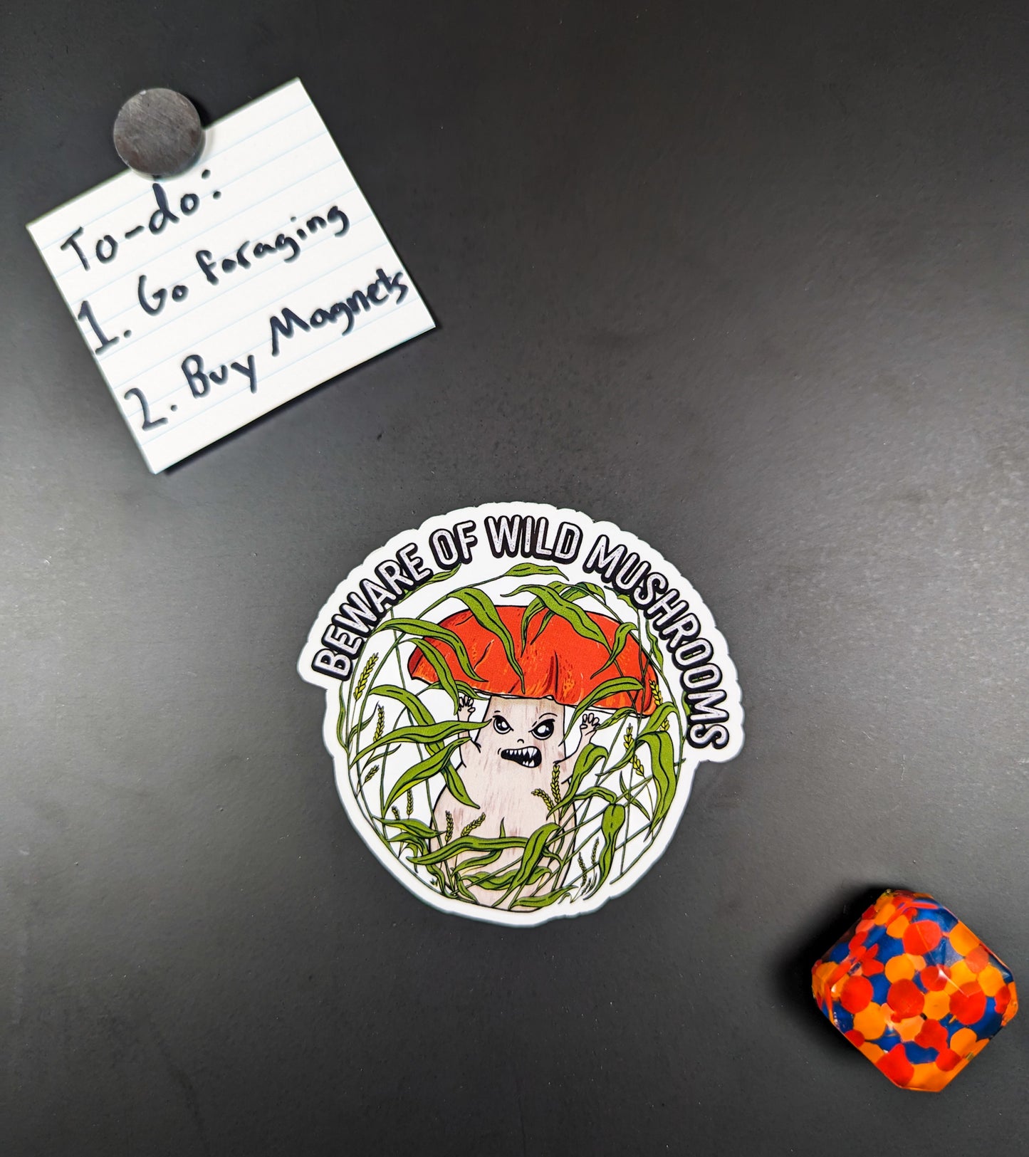 Beware of Wild Mushrooms Magnet | Funny Porcini Mushroom Magnet