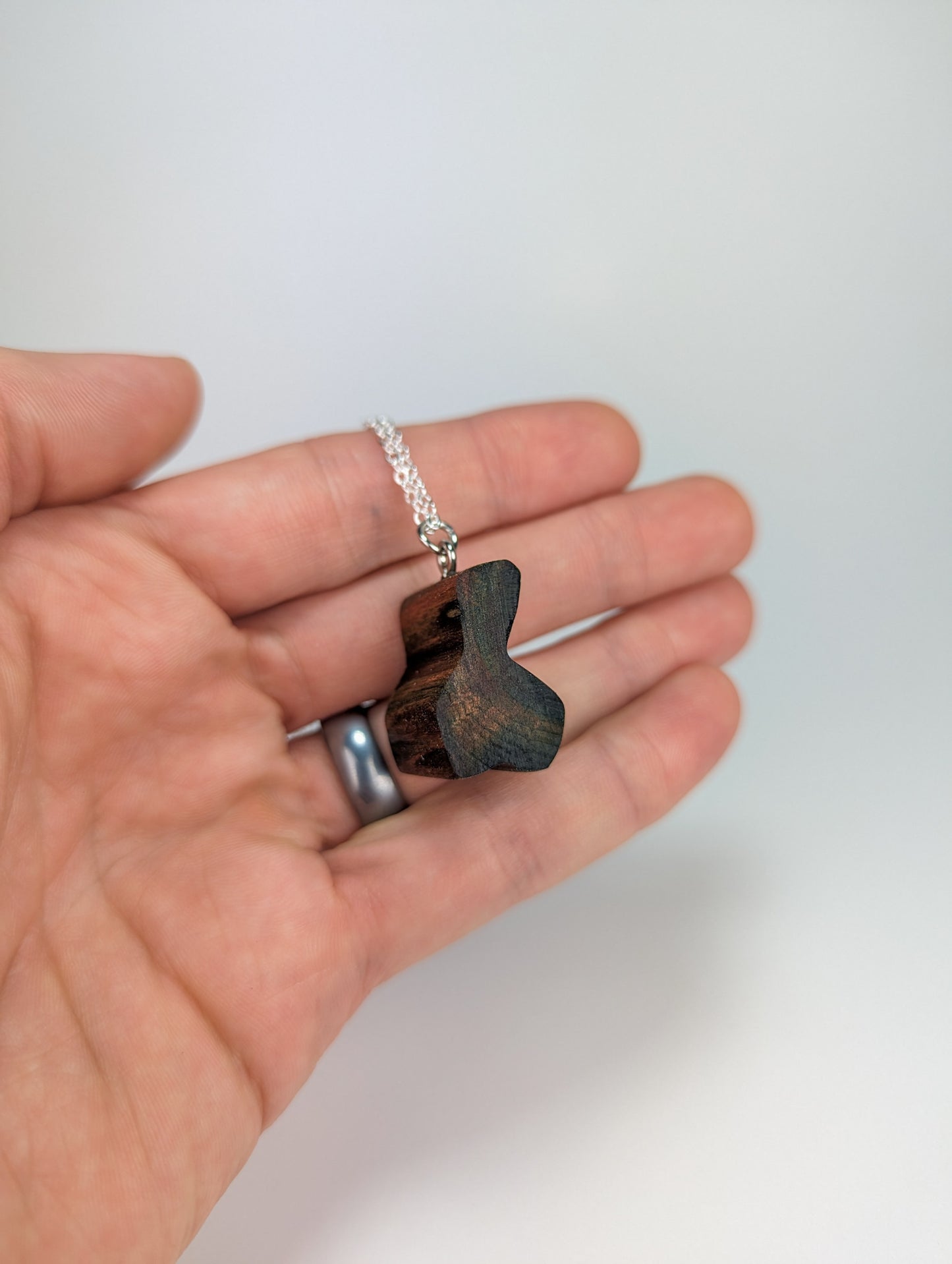 Naturally Fungus-Stained Wooden Pendant | Abstract Chunk #2