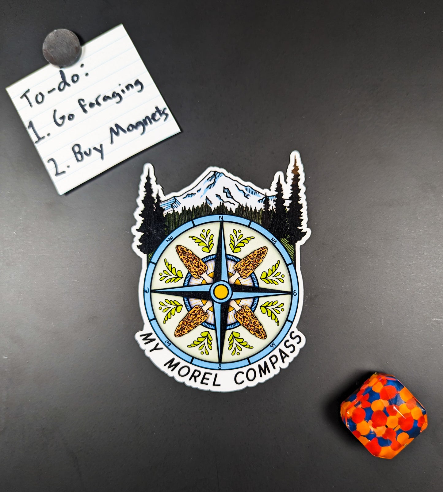 My Morel Compass | Funny Morel Mushroom Magnet