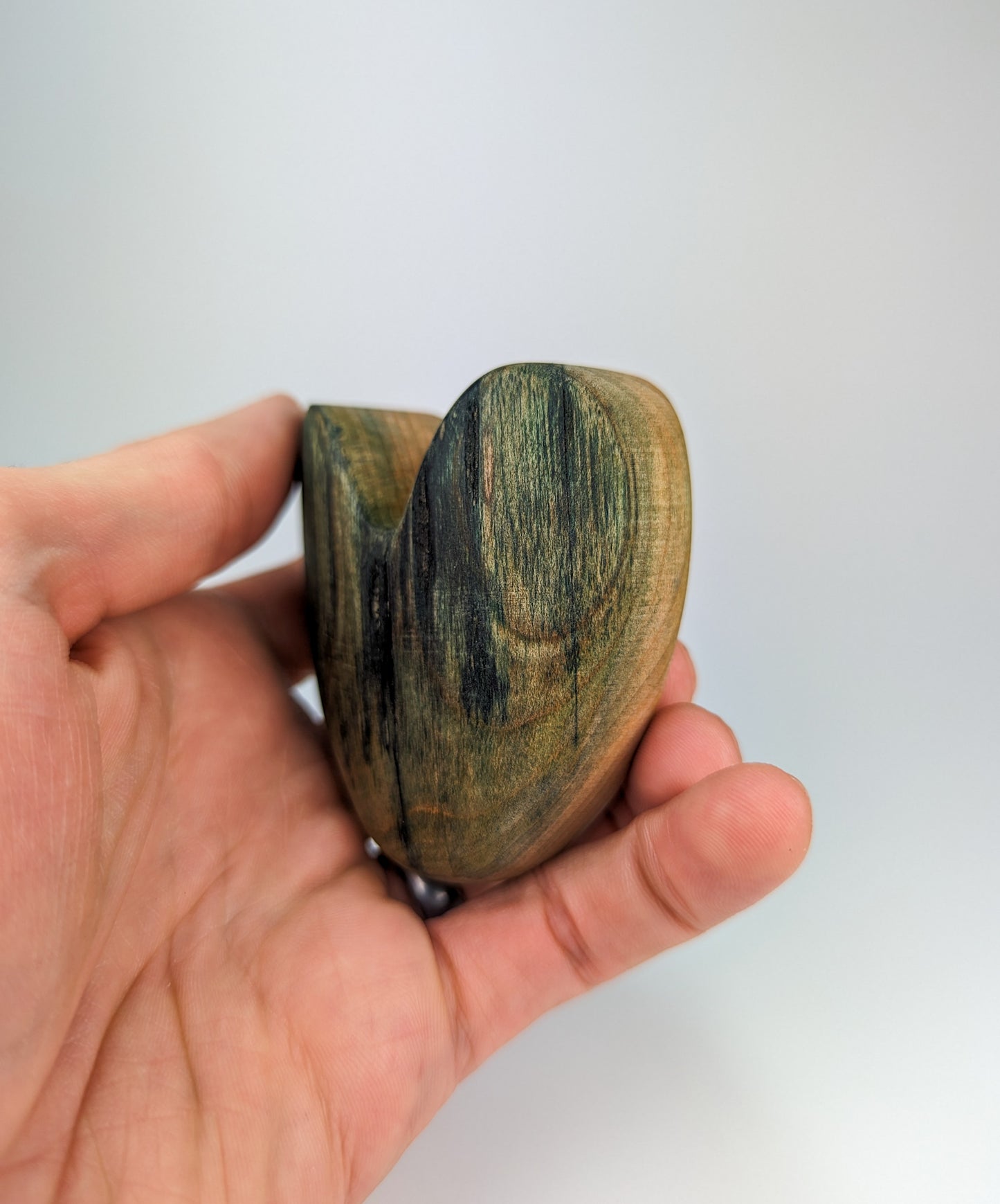 Large Heart | Chlorociboria Creation | Crafted from Mushroom-Colored Wood