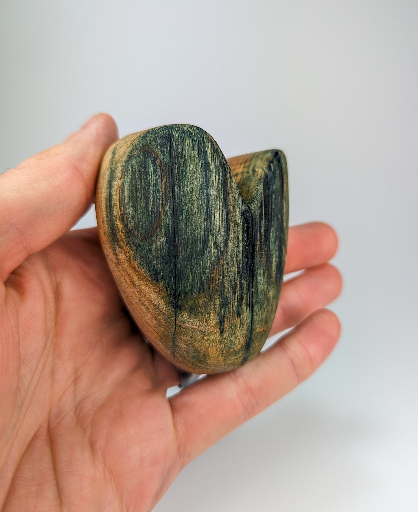 Large Heart | Chlorociboria Creation | Crafted from Mushroom-Colored Wood