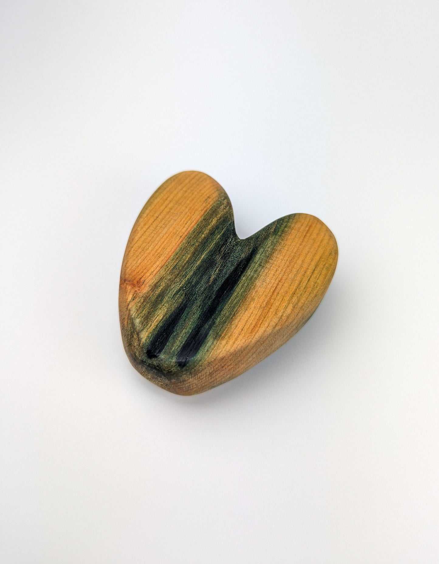 Large Heart | Chlorociboria Creation | Crafted from Mushroom-Colored Wood