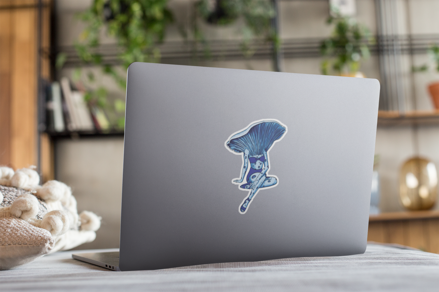 Lady Lactarius: Beauty In Blue | Mushroom Pinup Girl Sticker