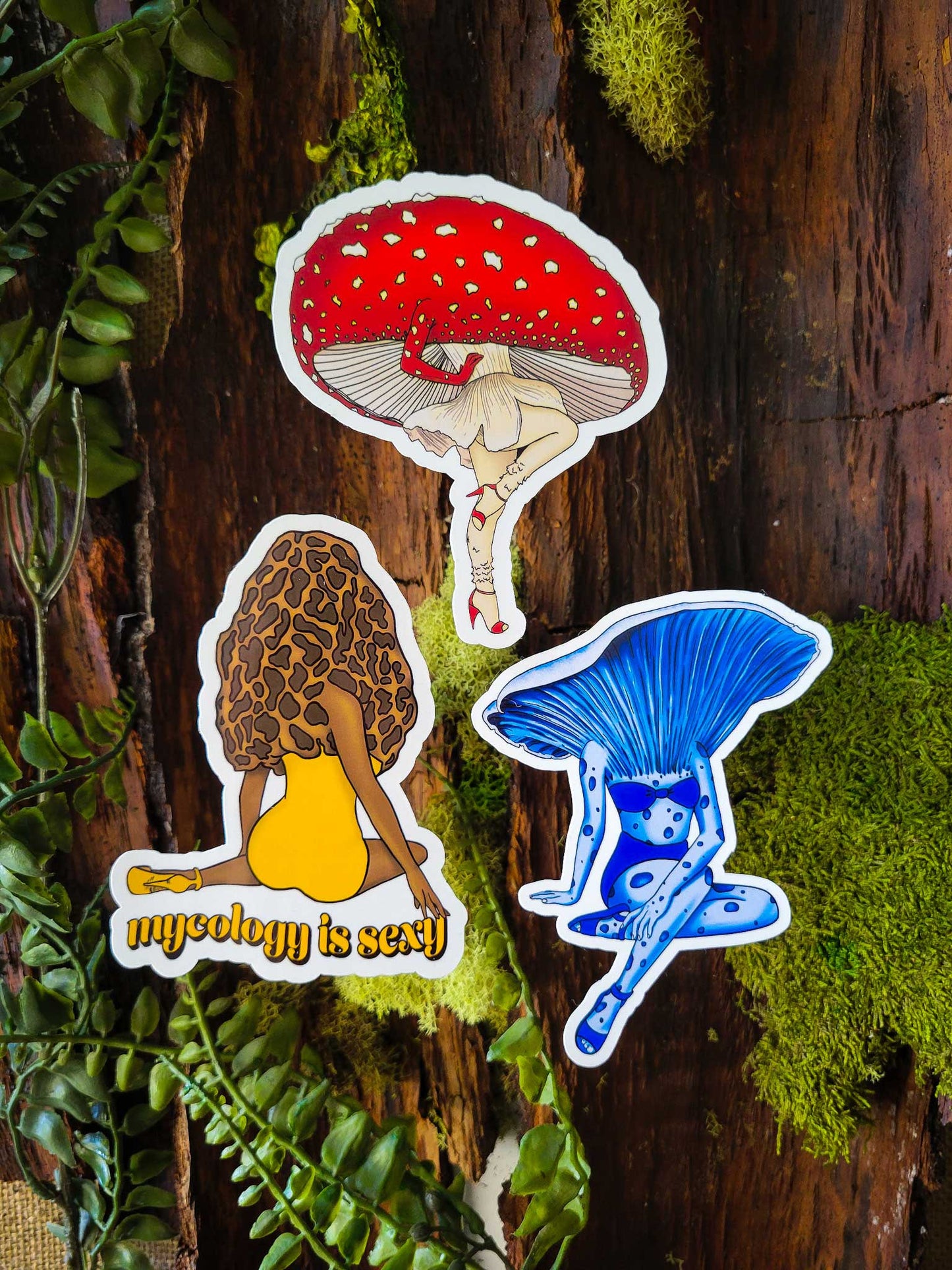 The Fullest Monty! 43 Mushroom Stickers +Kiss-Cut Sticker Sheet with 5 stickers