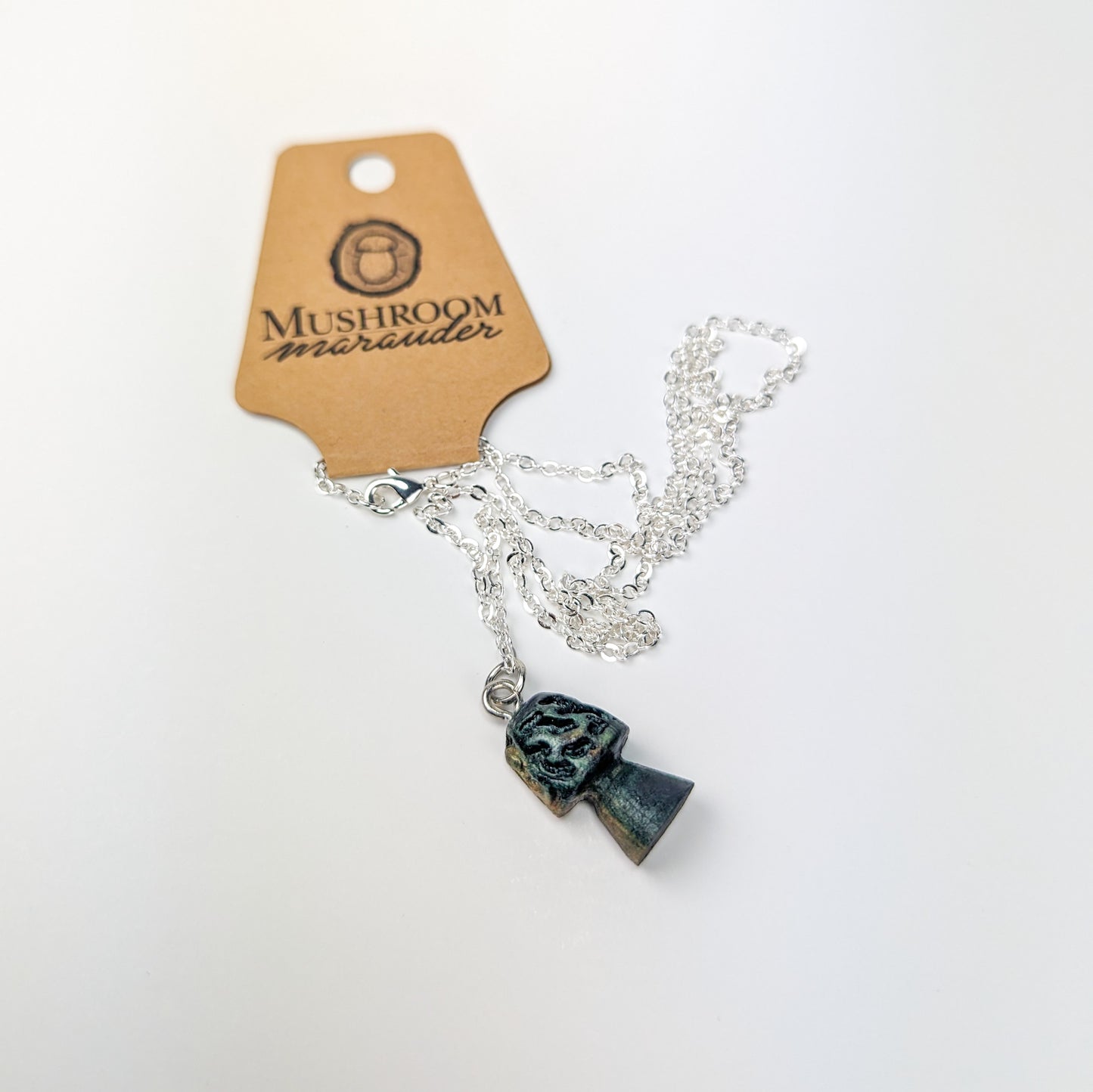 Naturally Fungus-Stained Wooden Pendant | Morel Mushroom Pendant (Flat Back)
