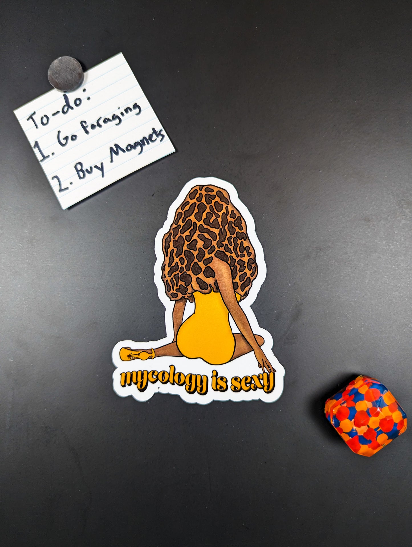 Madam Morel Mushroom Magnet | Mushroom Pinup Girl Magnet