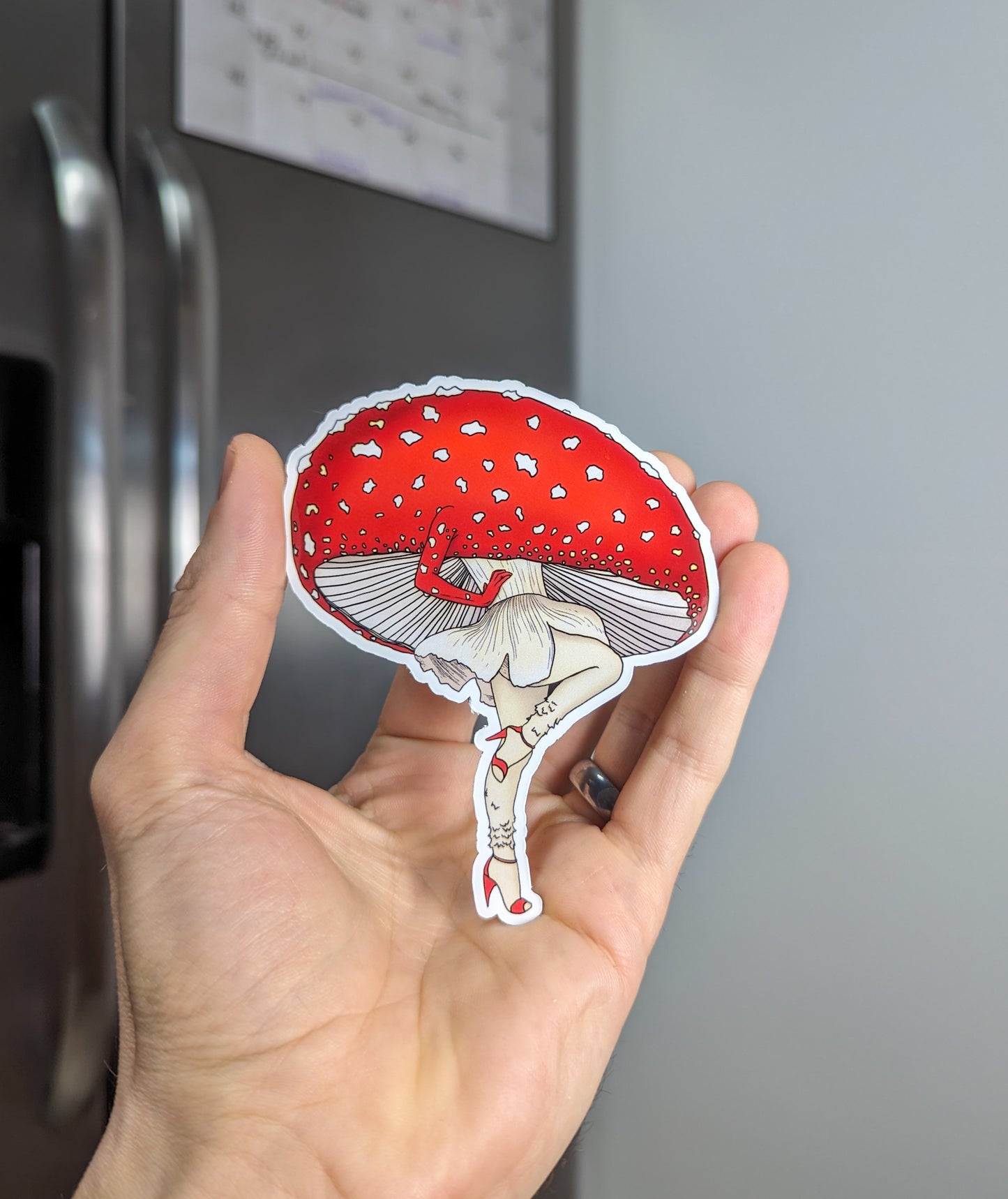 Miss Amanita Mushroom Magnet | Mushroom Pinup Girl Magnet