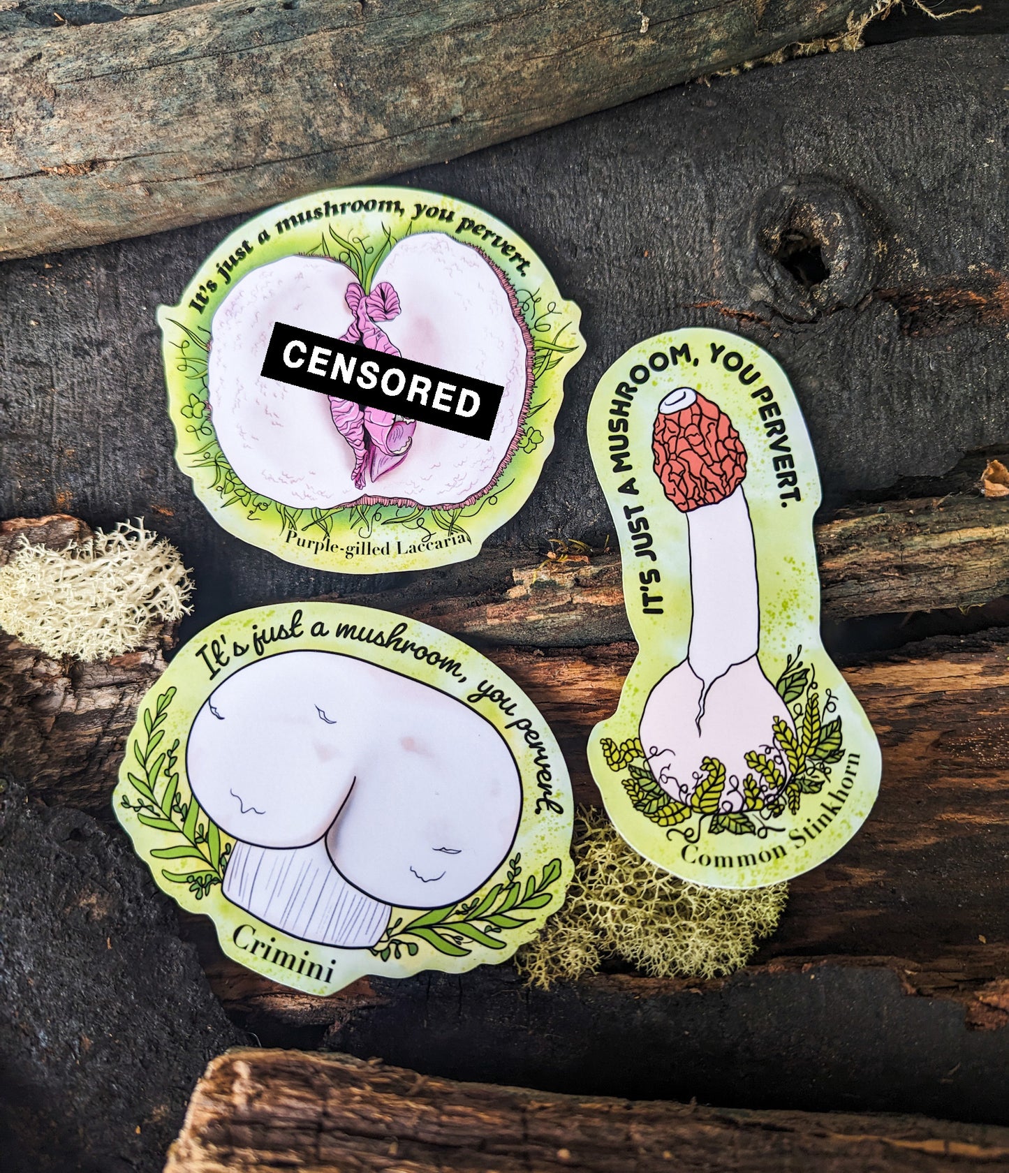 The Fullest Monty! 43 Mushroom Stickers +Kiss-Cut Sticker Sheet with 5 stickers