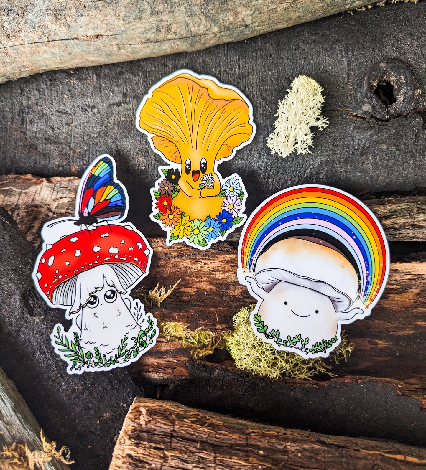 The Fullest Monty! 43 Mushroom Stickers +Kiss-Cut Sticker Sheet with 5 stickers