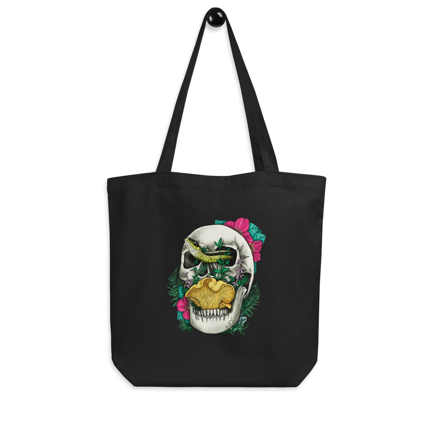 Skull, Snake and Chanterelle Mushroom | Eco-Friendly Tote Bag