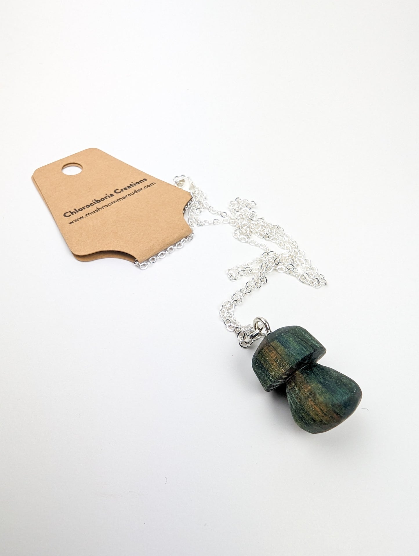 Naturally Fungus-Stained Wooden Pendant | Porcini Mushroom #4