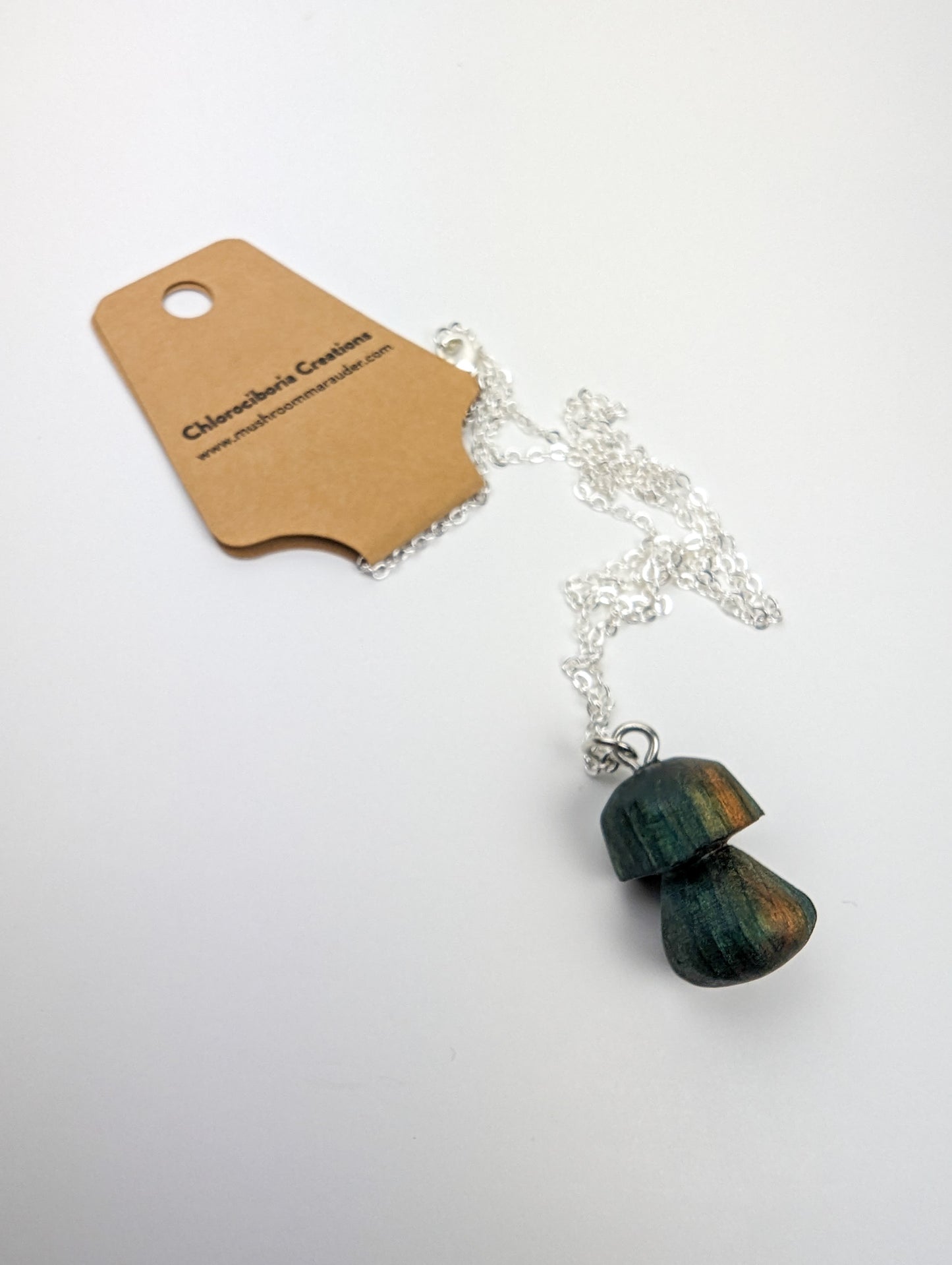 Naturally Fungus-Stained Wooden Pendant | Porcini Mushroom #4