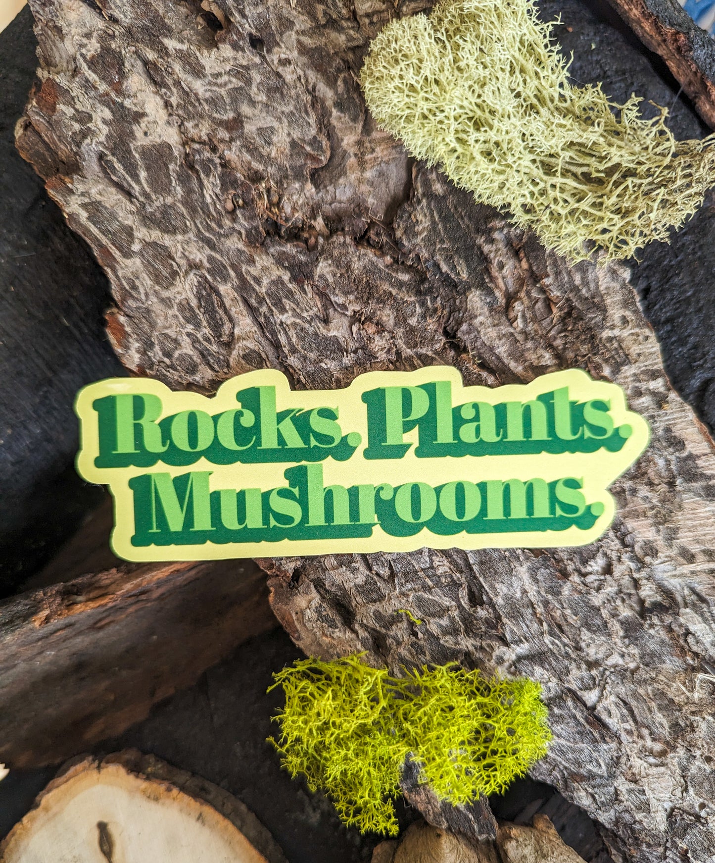 Rocks. Plants. Mushrooms. | Funny Nature Sticker