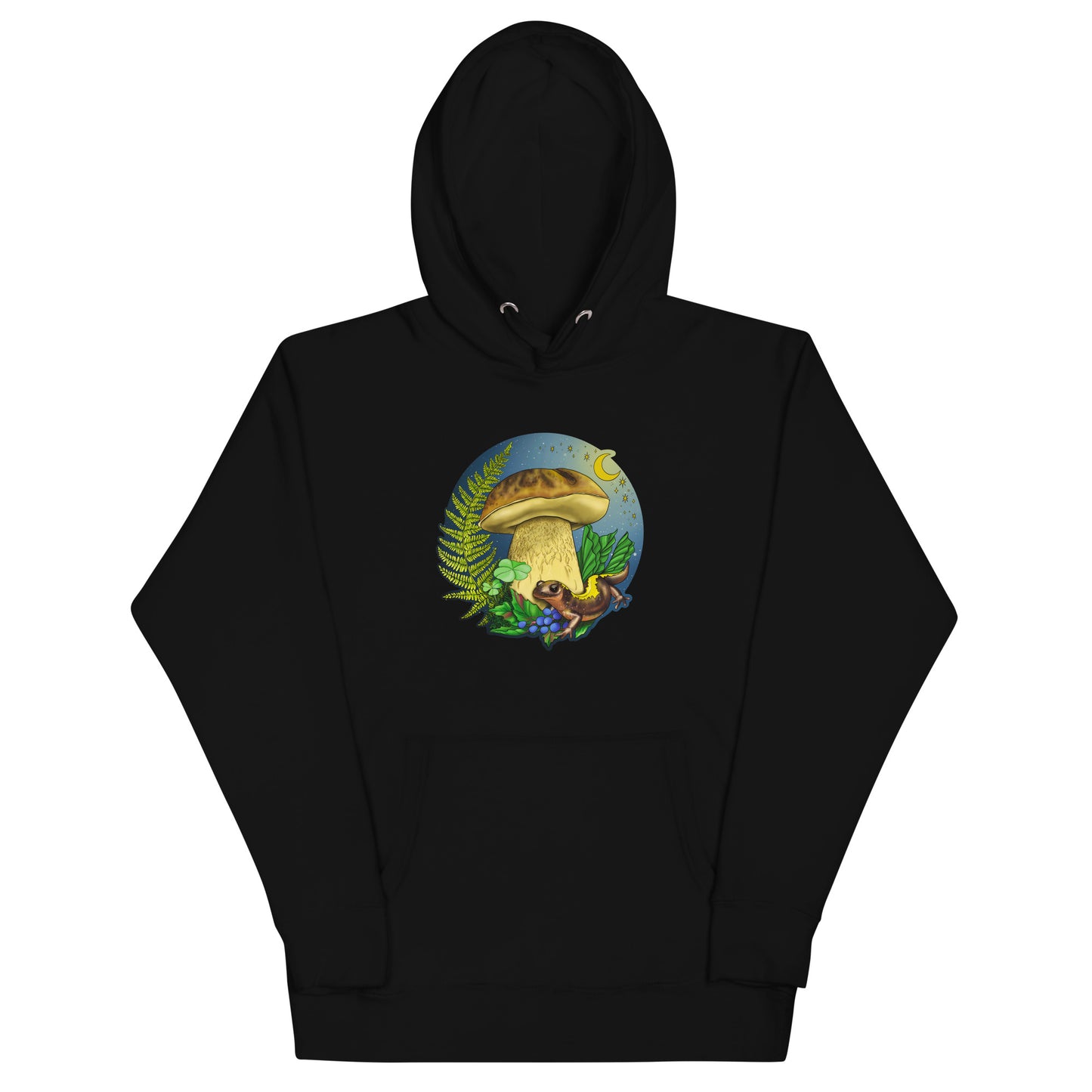 Porcini Mushroom and Salamander | Unisex Hoodie | Beautiful Mushroom Apparel
