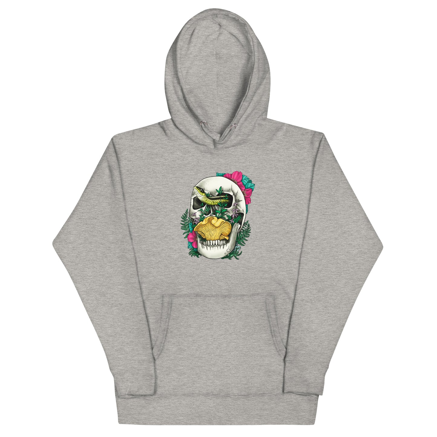 Skull, Snake and Chanterelle Mushroom | Unisex Hoodie | Morbid Mushroom Apparel