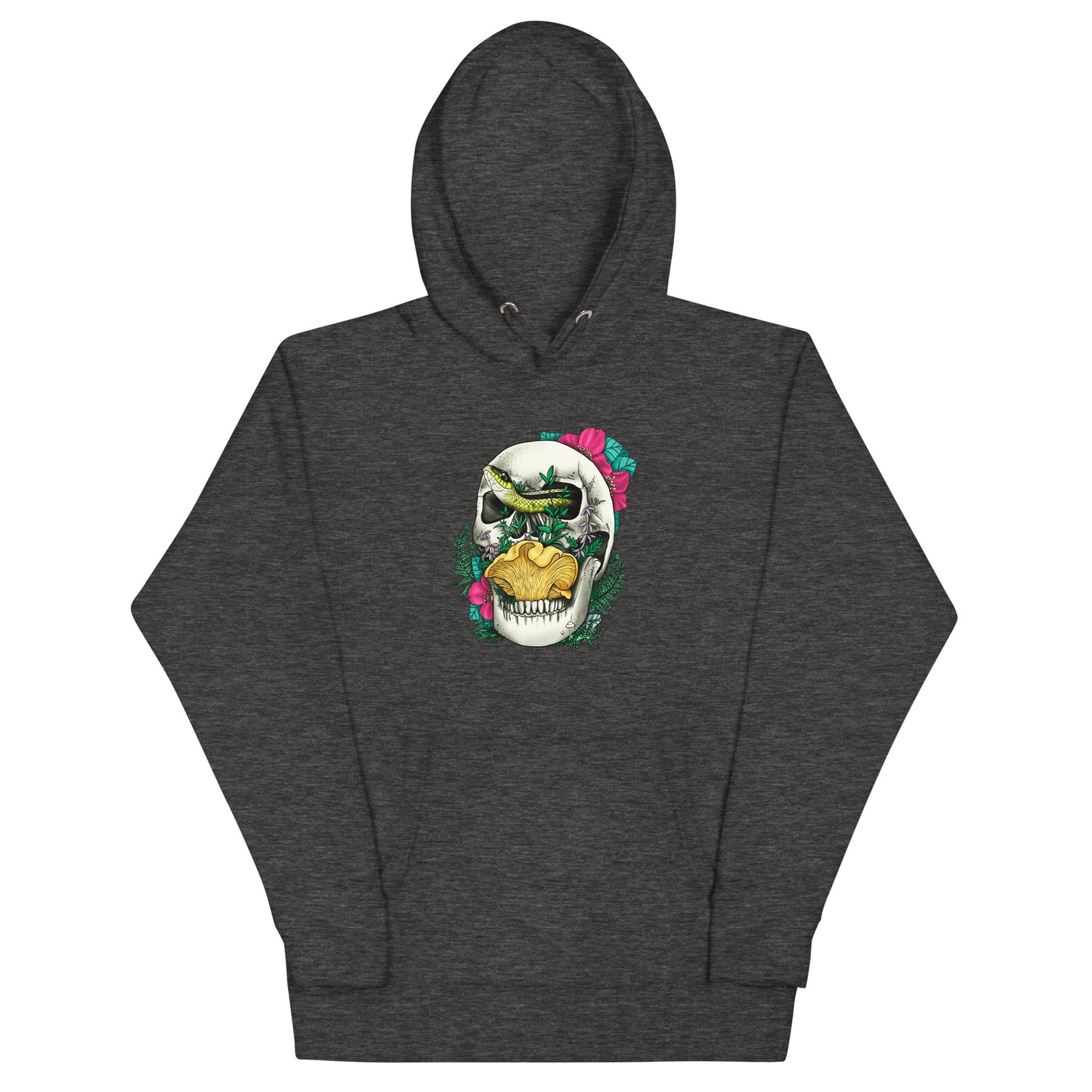Skull, Snake and Chanterelle Mushroom | Unisex Hoodie | Morbid Mushroom Apparel