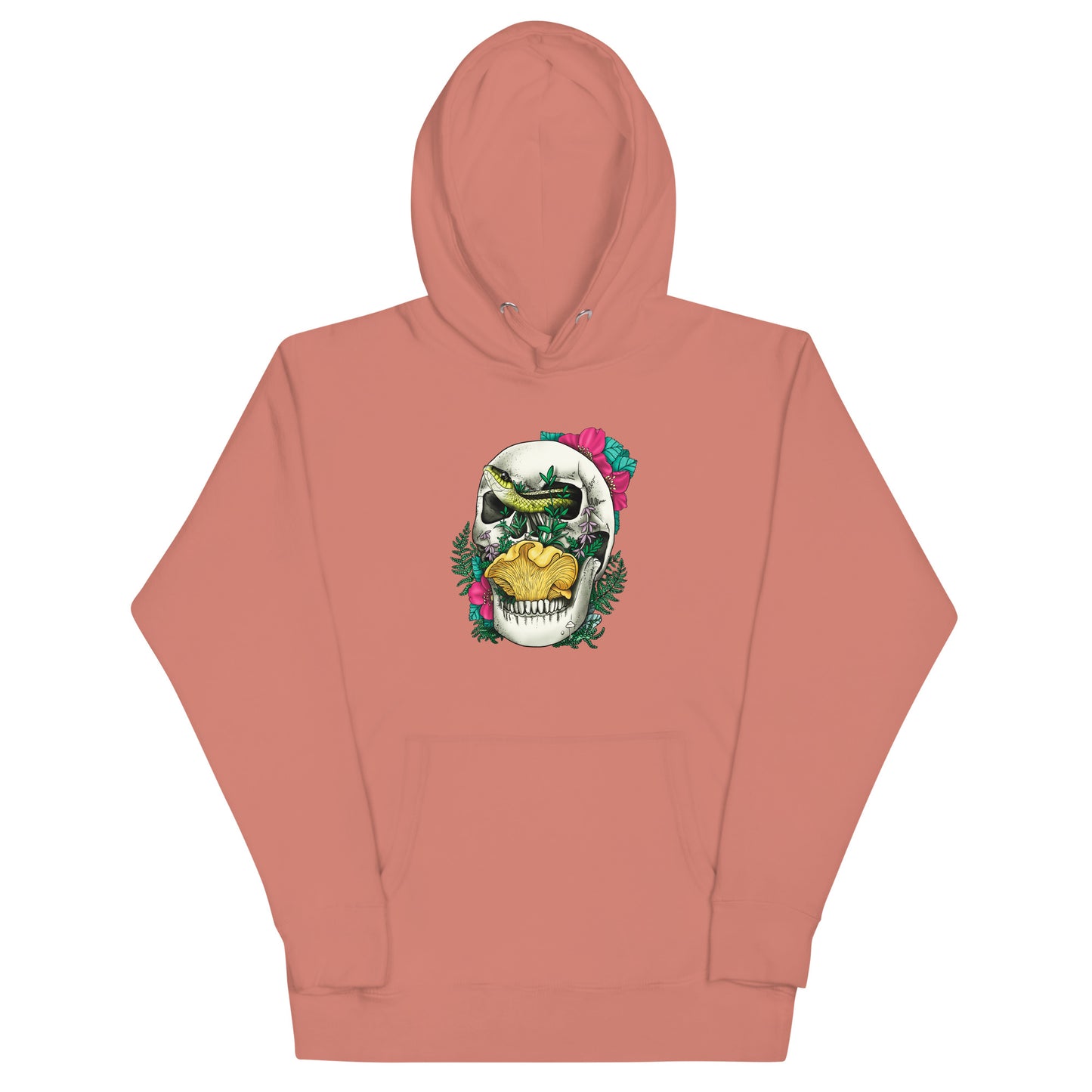 Skull, Snake and Chanterelle Mushroom | Unisex Hoodie | Morbid Mushroom Apparel
