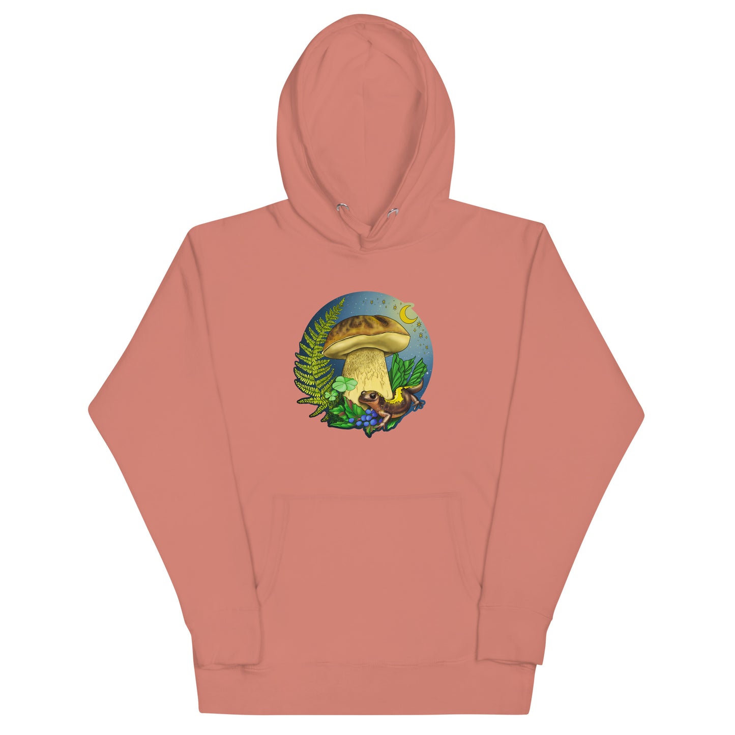 Porcini Mushroom and Salamander | Unisex Hoodie | Beautiful Mushroom Apparel
