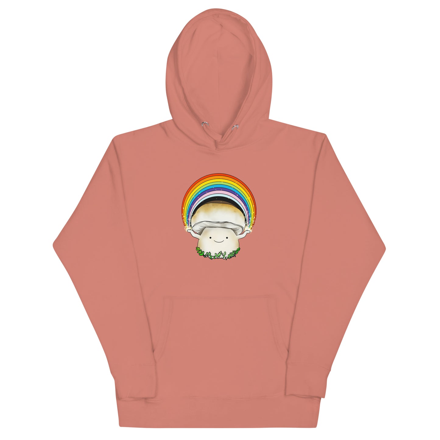 Porcini Mushroom Holding Pride Rainbow | Unisex Hoodie | Adorable Pride Mushroom Apparel