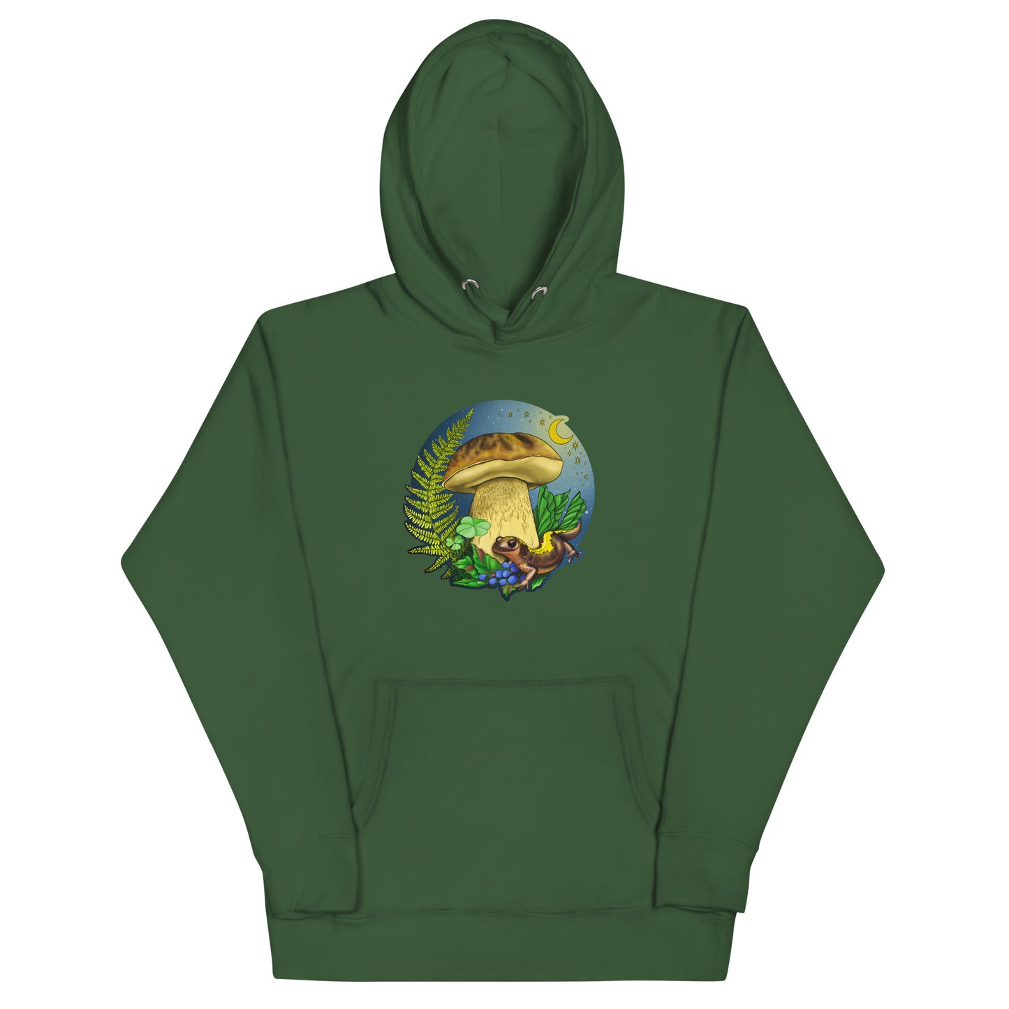 Porcini Mushroom and Salamander | Unisex Hoodie | Beautiful Mushroom Apparel