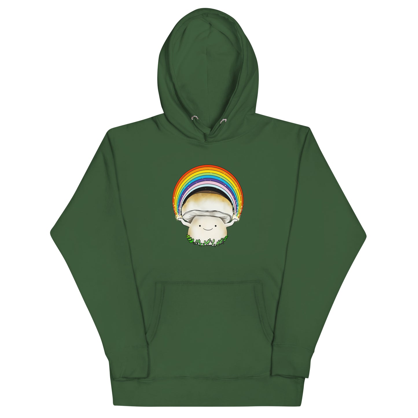 Porcini Mushroom Holding Pride Rainbow | Unisex Hoodie | Adorable Pride Mushroom Apparel