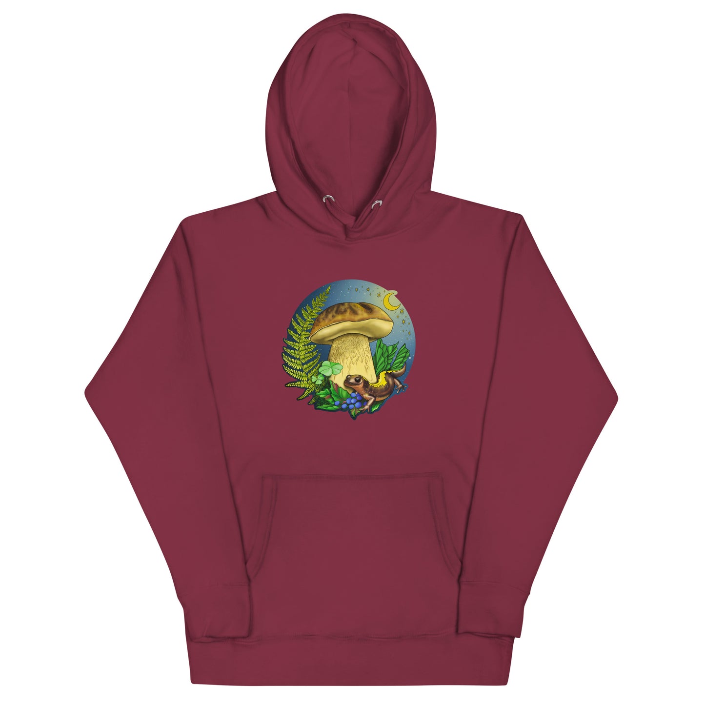 Porcini Mushroom and Salamander | Unisex Hoodie | Beautiful Mushroom Apparel