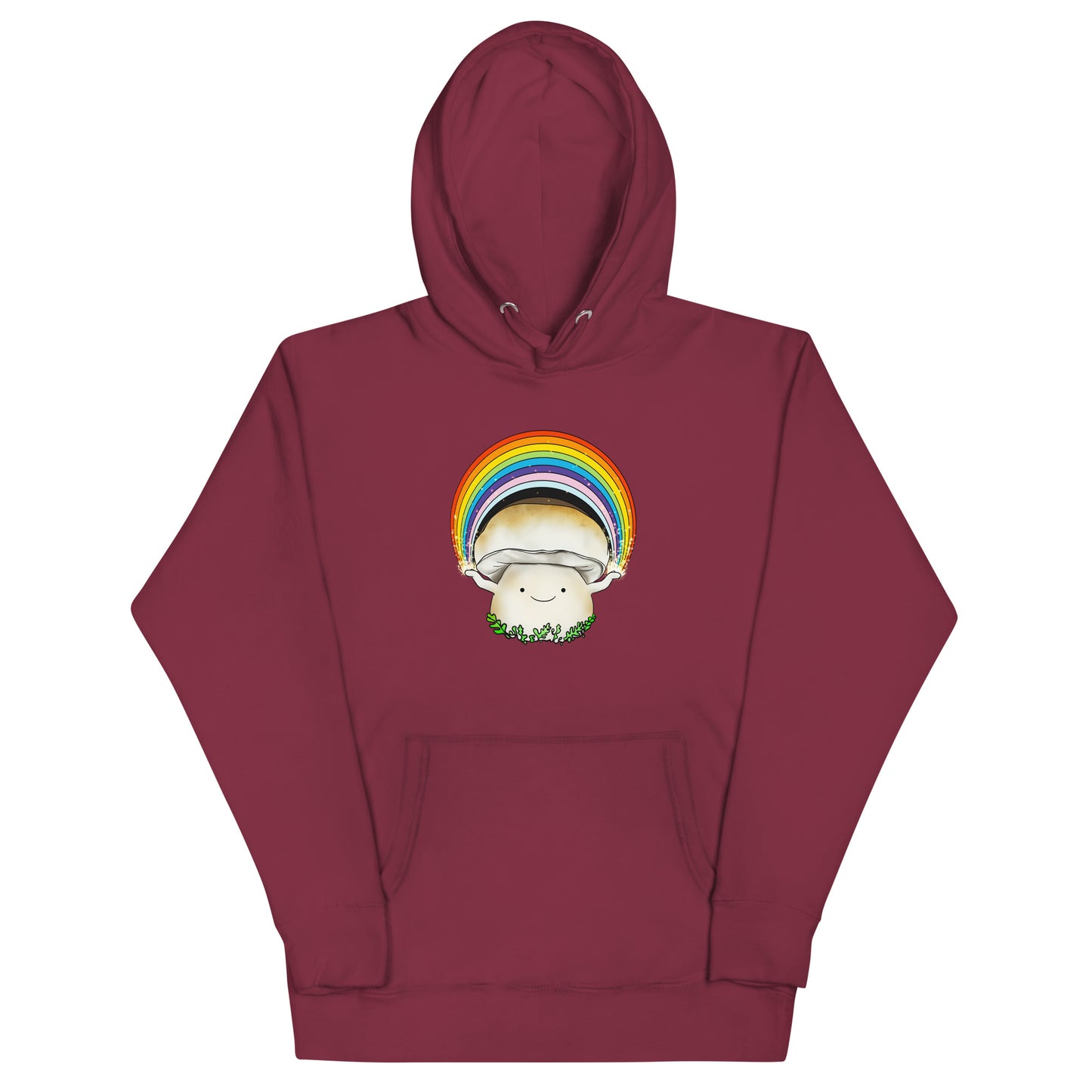 Porcini Mushroom Holding Pride Rainbow | Unisex Hoodie | Adorable Pride Mushroom Apparel