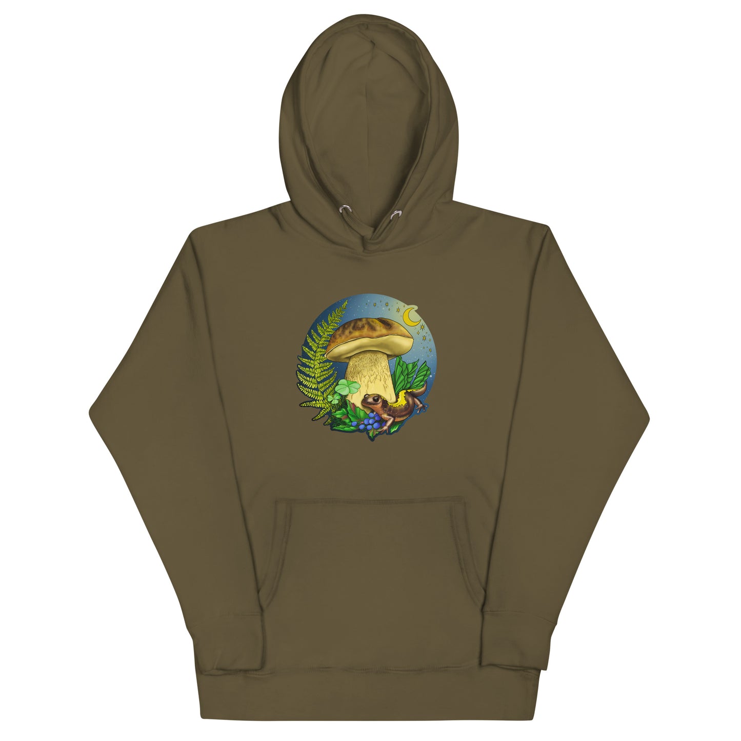 Porcini Mushroom and Salamander | Unisex Hoodie | Beautiful Mushroom Apparel