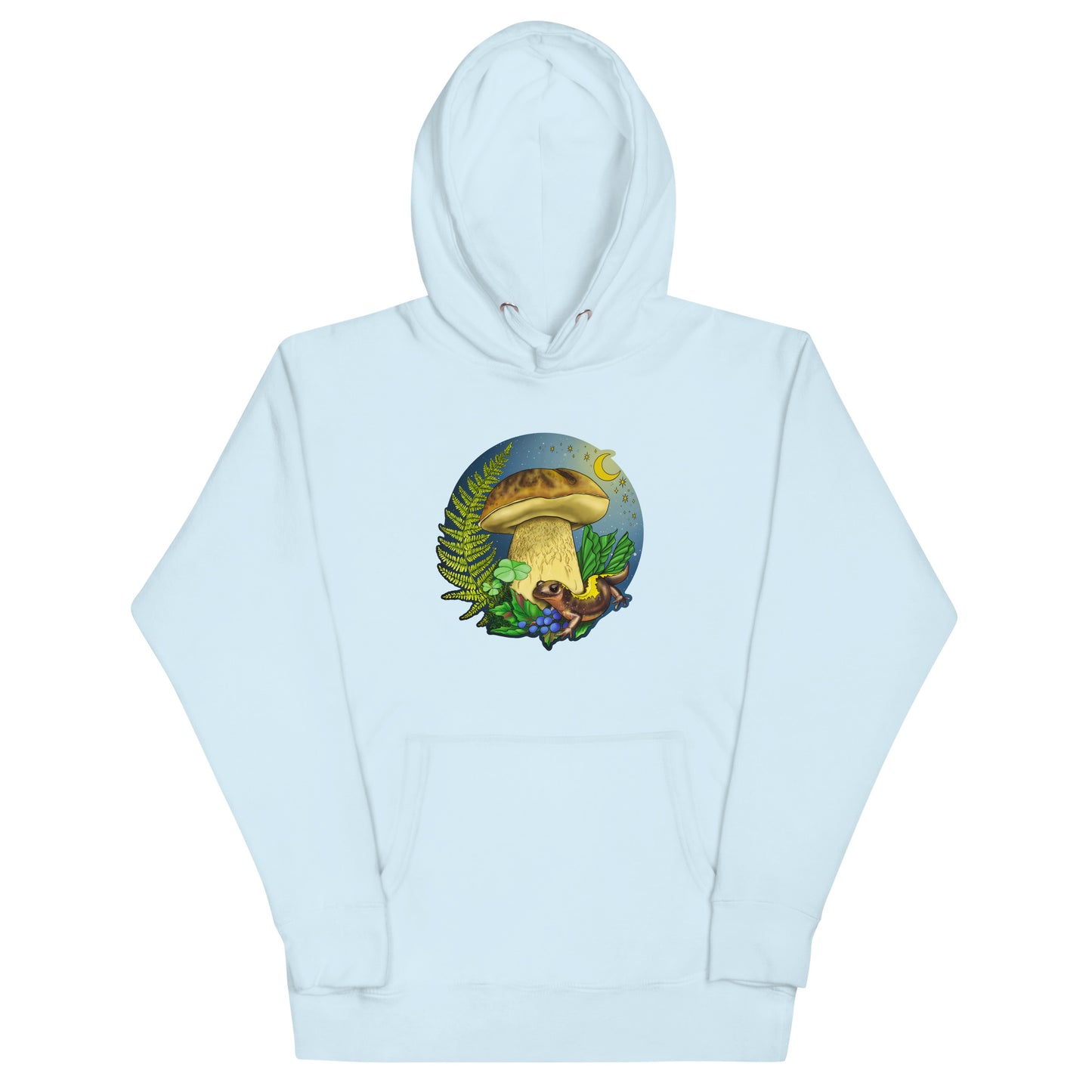 Porcini Mushroom and Salamander | Unisex Hoodie | Beautiful Mushroom Apparel