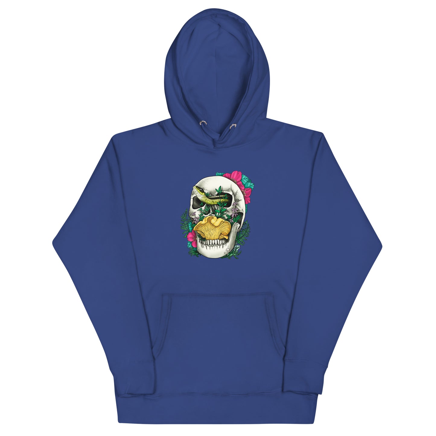 Skull, Snake and Chanterelle Mushroom | Unisex Hoodie | Morbid Mushroom Apparel