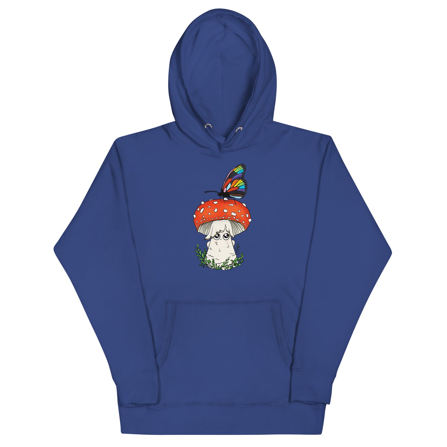 Amanita Mushroom w/Pride Rainbow Butterfly | Unisex Hoodie | Adorable Mushroom Apparel