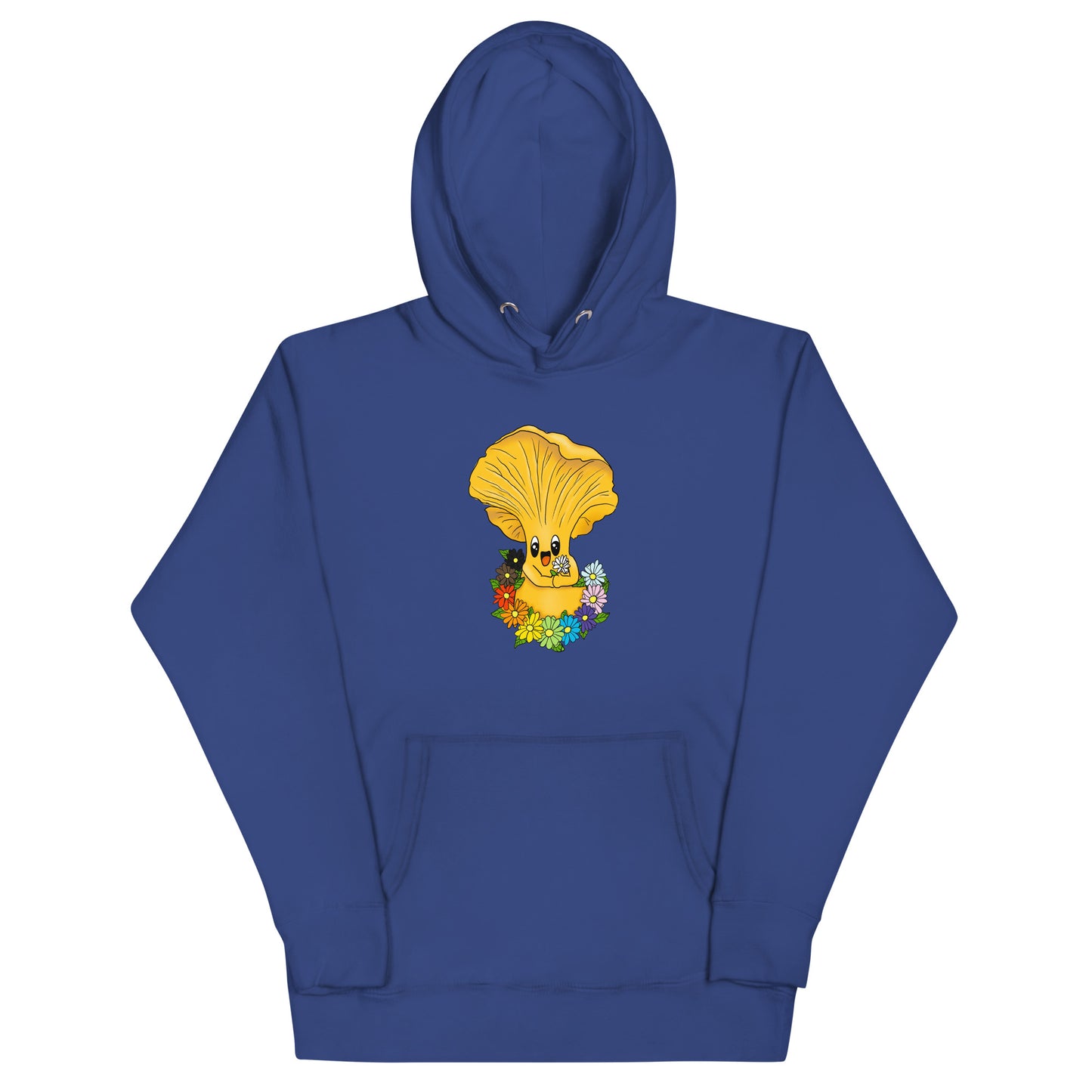Chanterelle Mushroom w/Pride Rainbow Flowers | Unisex Hoodie | Adorable Pride Mushroom Apparel