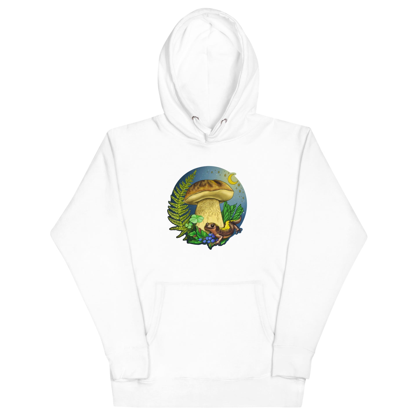Porcini Mushroom and Salamander | Unisex Hoodie | Beautiful Mushroom Apparel
