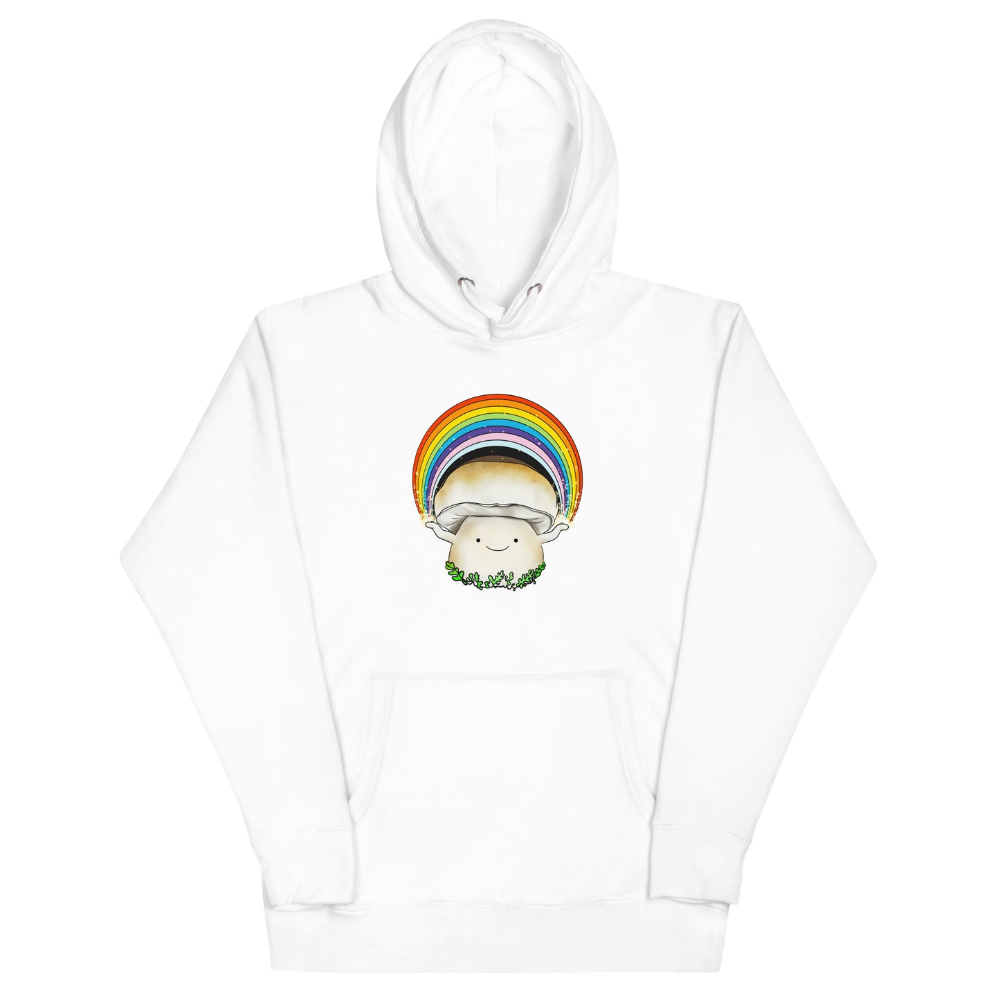 Porcini Mushroom Holding Pride Rainbow | Unisex Hoodie | Adorable Pride Mushroom Apparel