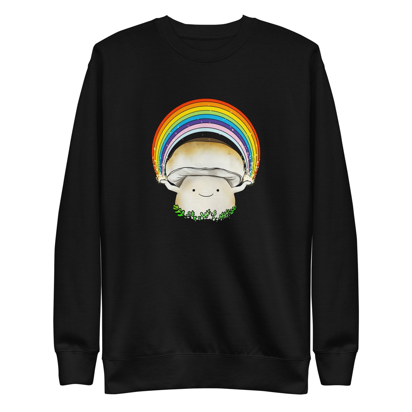 Porcini Mushroom Holding Pride Rainbow | Unisex Sweatshirt | Adorable Pride Mushroom Apparel
