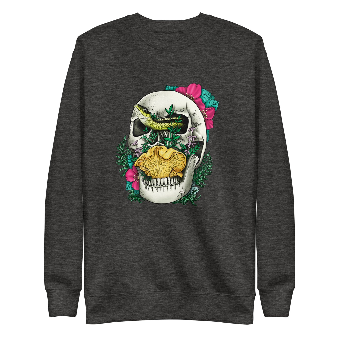 Skull, Snake and Chanterelle Mushroom | Unisex Sweatshirt | Morbid Mushroom Apparel