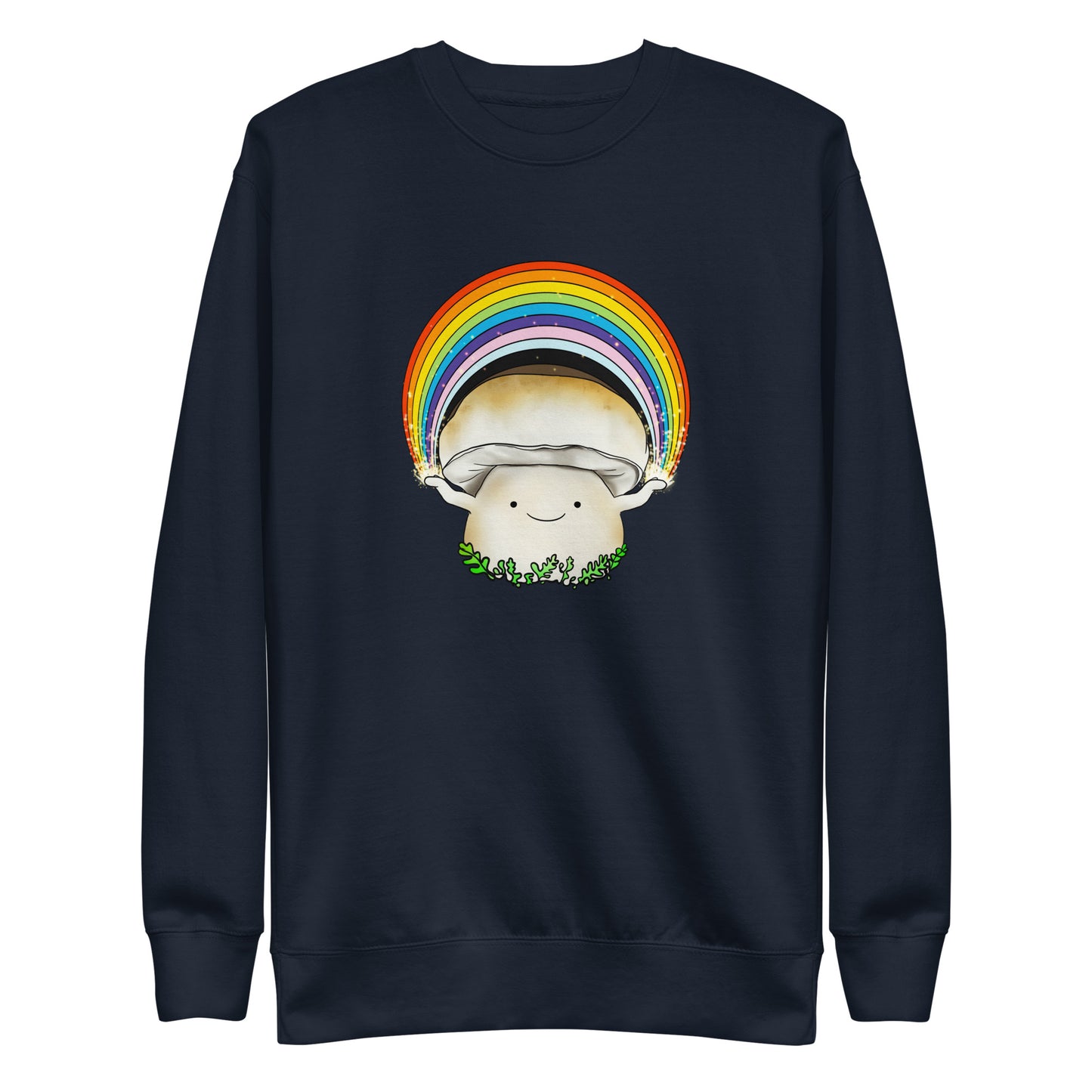 Porcini Mushroom Holding Pride Rainbow | Unisex Sweatshirt | Adorable Pride Mushroom Apparel
