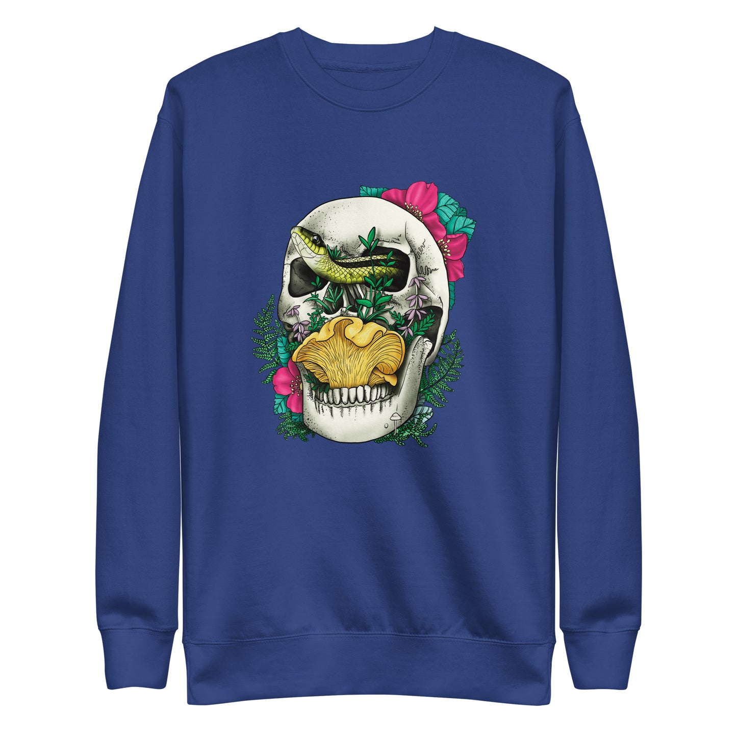 Skull, Snake and Chanterelle Mushroom | Unisex Sweatshirt | Morbid Mushroom Apparel