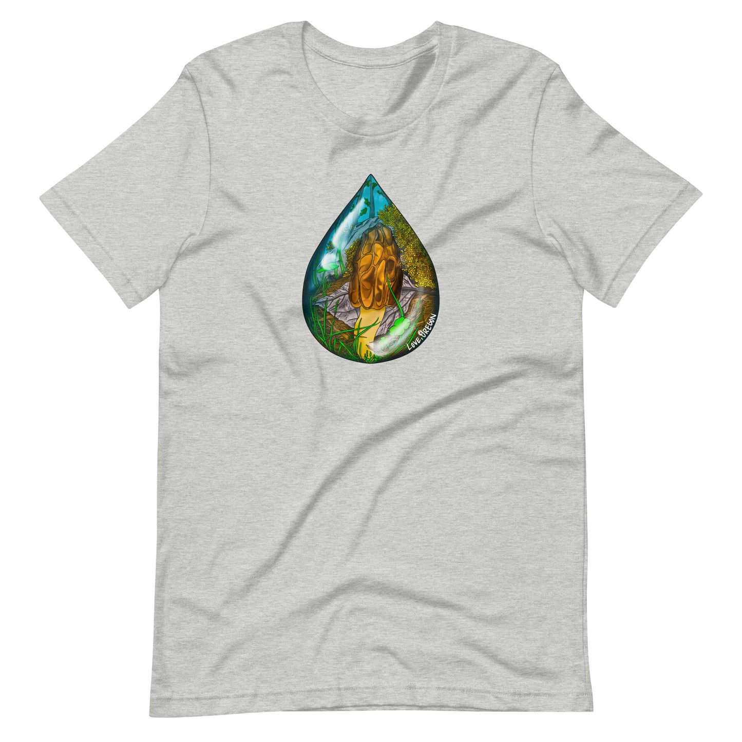 Morel Raindrop | Unisex t-shirt | "Love, Oregon" Series