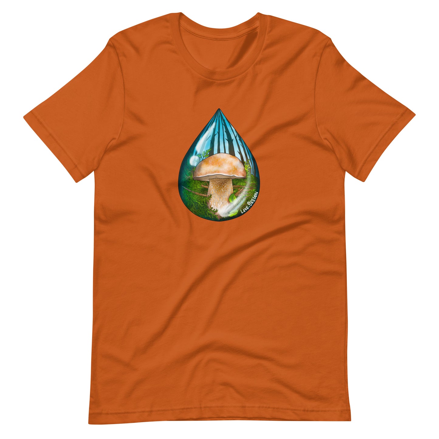 Porcini Raindrop | Unisex t-shirt | "Love, Oregon" Series