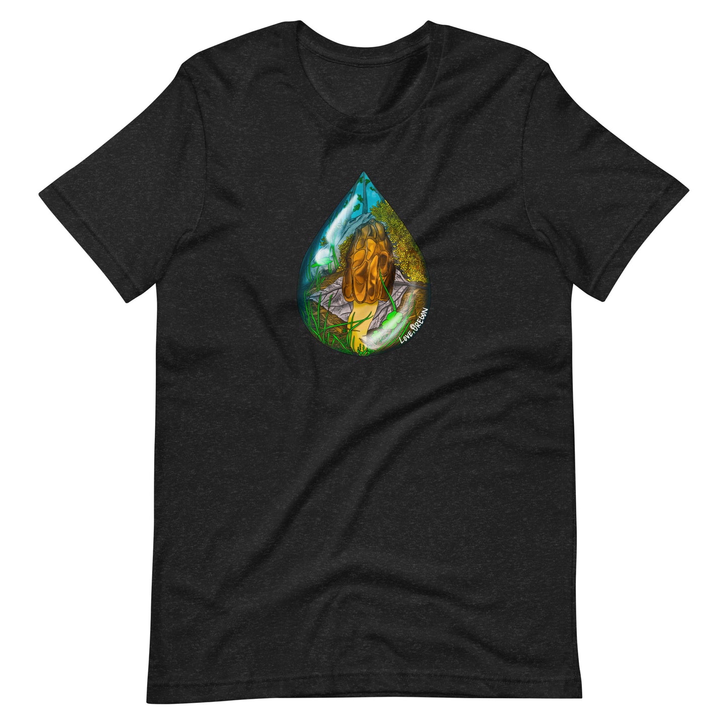 Morel Raindrop | Unisex t-shirt | "Love, Oregon" Series
