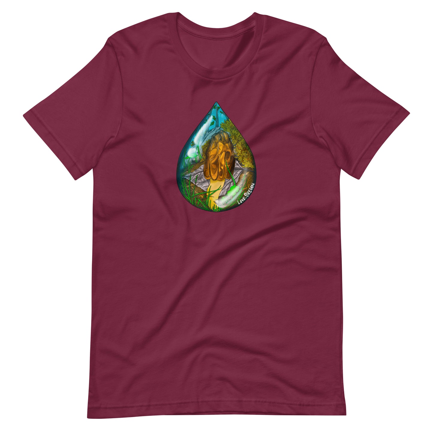 Morel Raindrop | Unisex t-shirt | "Love, Oregon" Series
