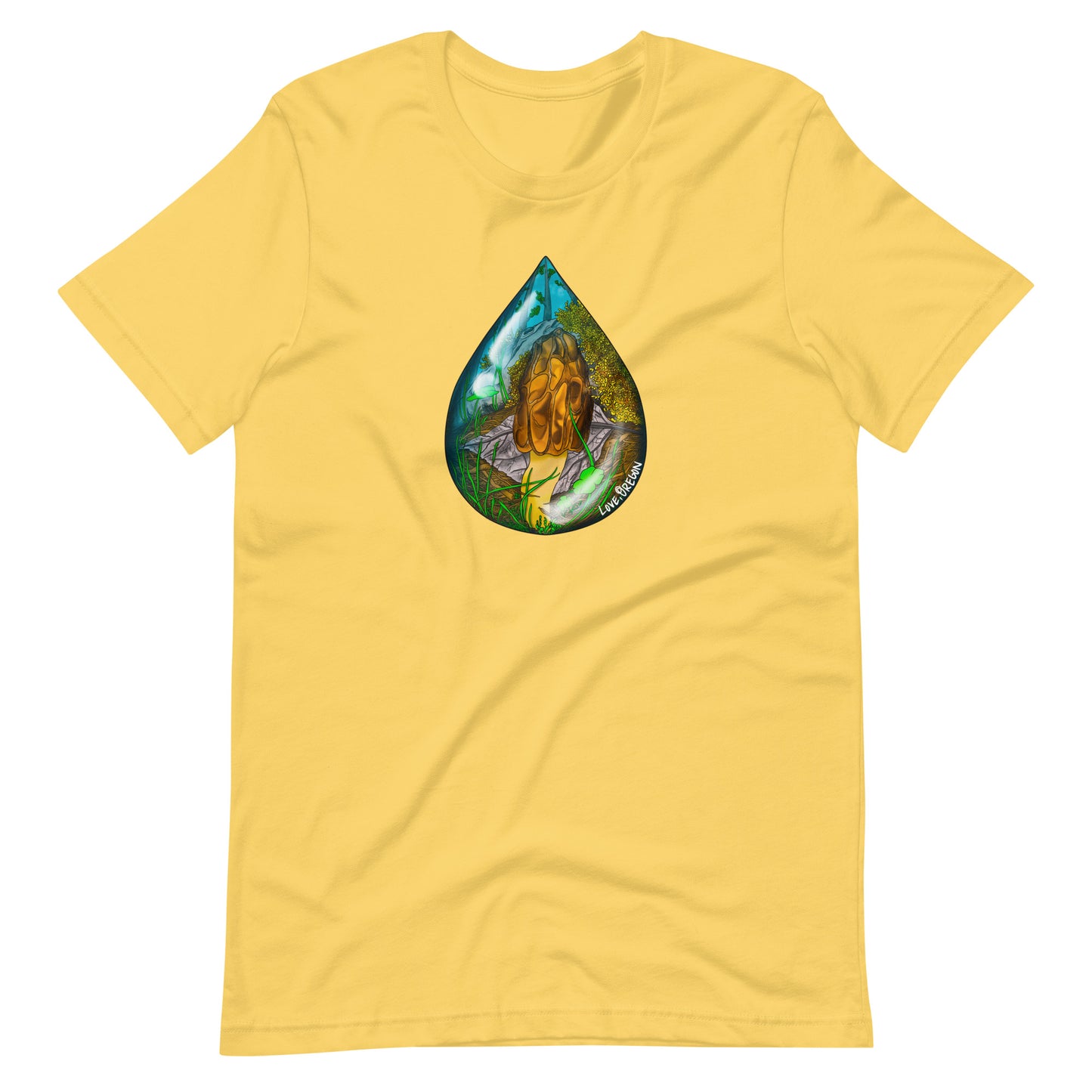 Morel Raindrop | Unisex t-shirt | "Love, Oregon" Series
