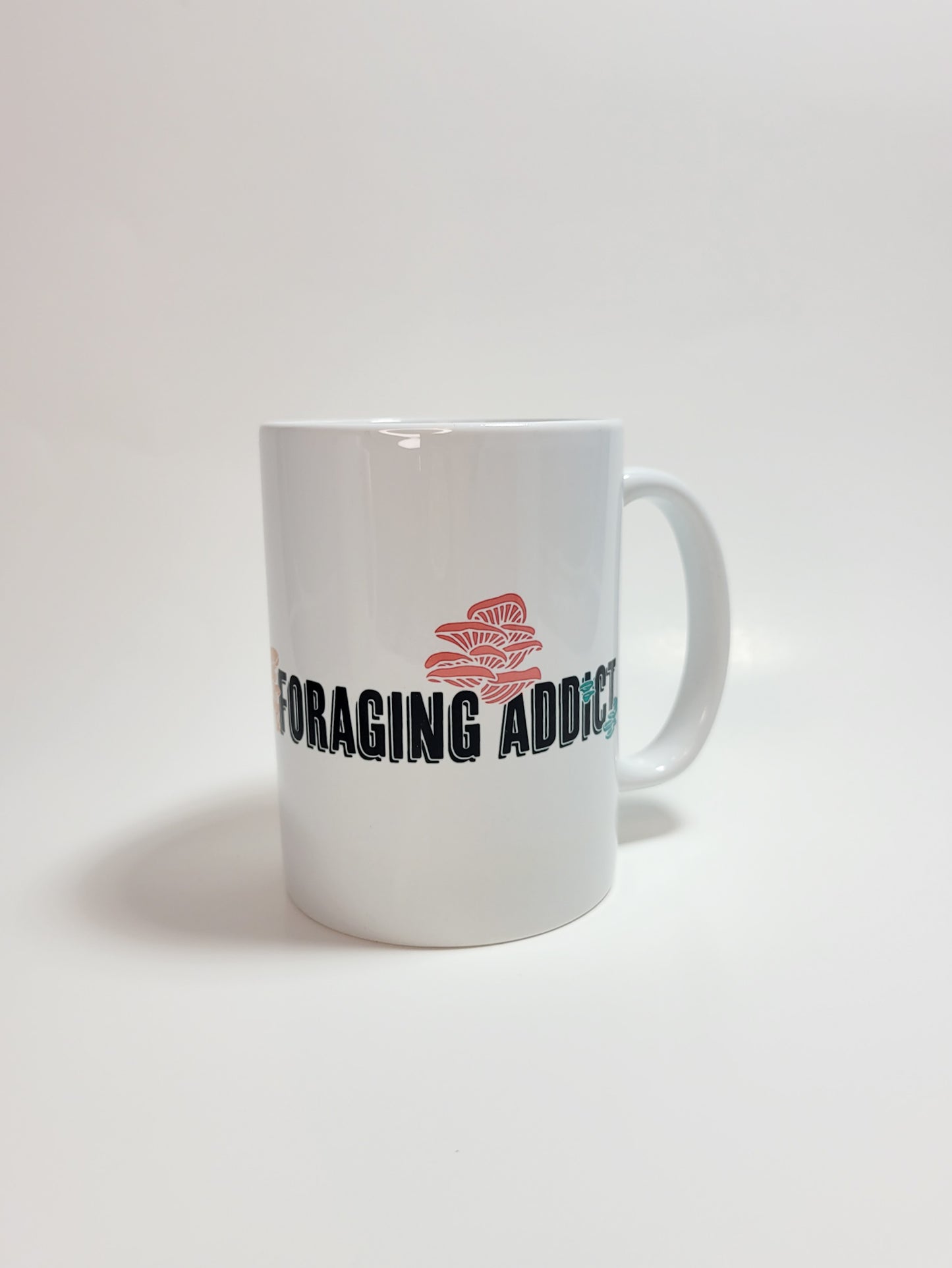 Foraging Addict | Funny Mushroom Mug | Mushroom Artwork on Ceramic Cup | 11oz/15oz Sizes