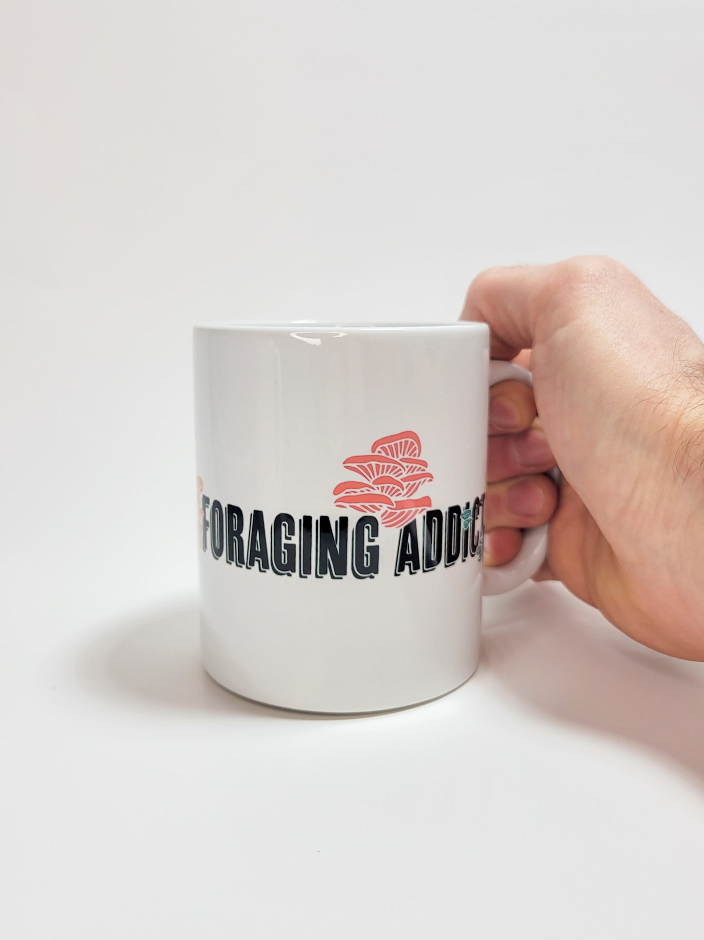 Foraging Addict | Funny Mushroom Mug | Mushroom Artwork on Ceramic Cup | 11oz/15oz Sizes